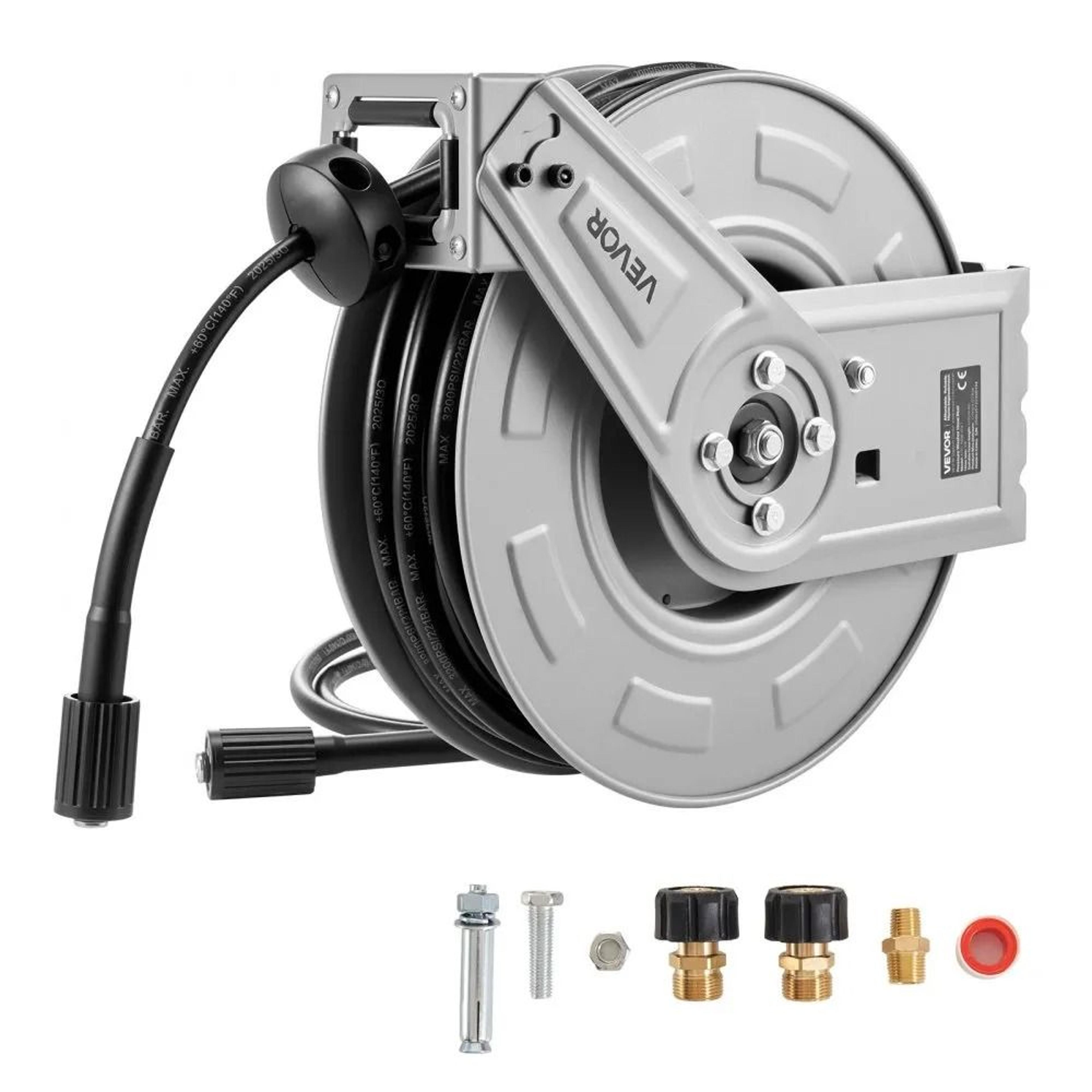 heavy duty retractable pressure washer hose reel automatic rewind
