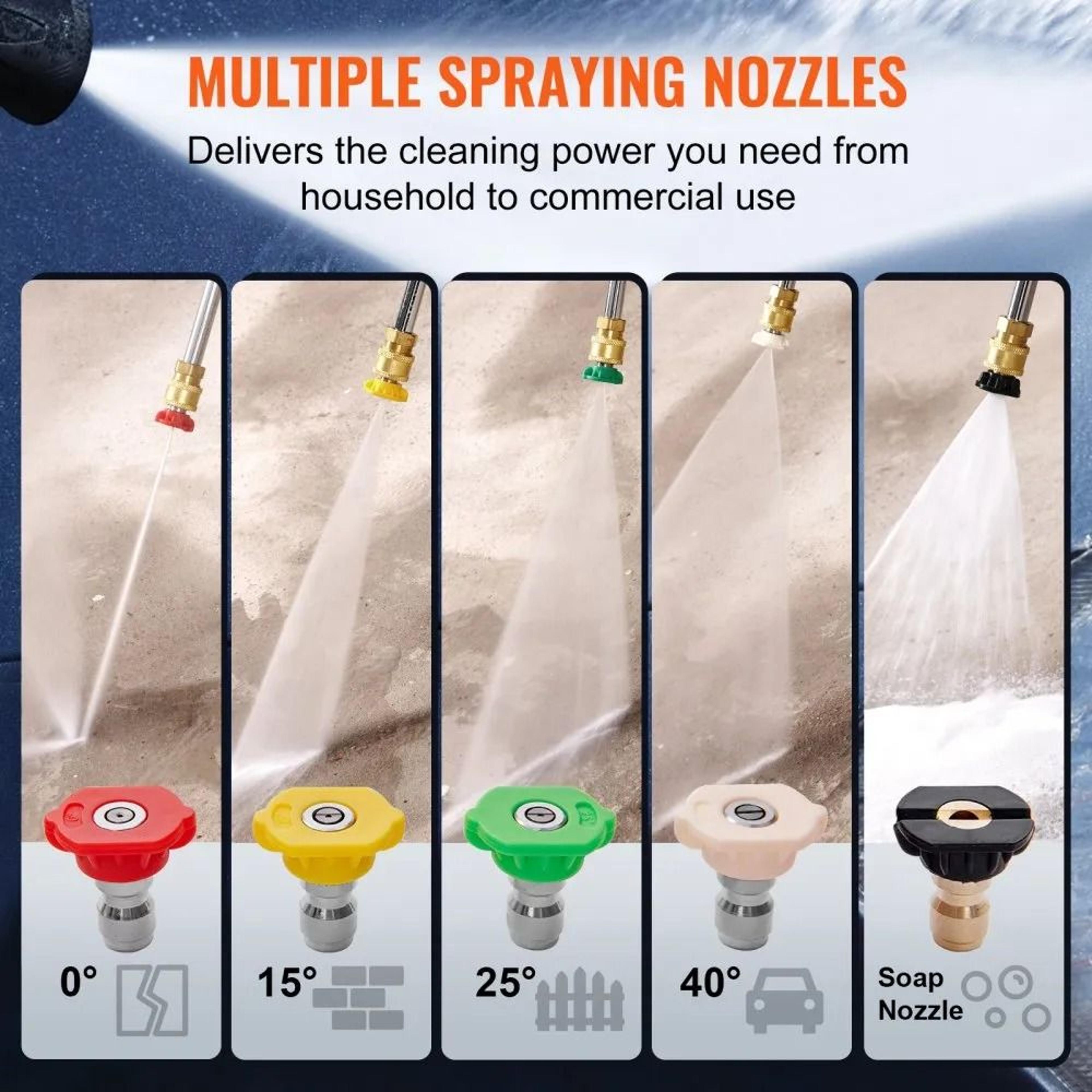 Premium Pressure Washer Pump Kit 3500 PSI 25GPM Replacement With 5 Nozzles 4