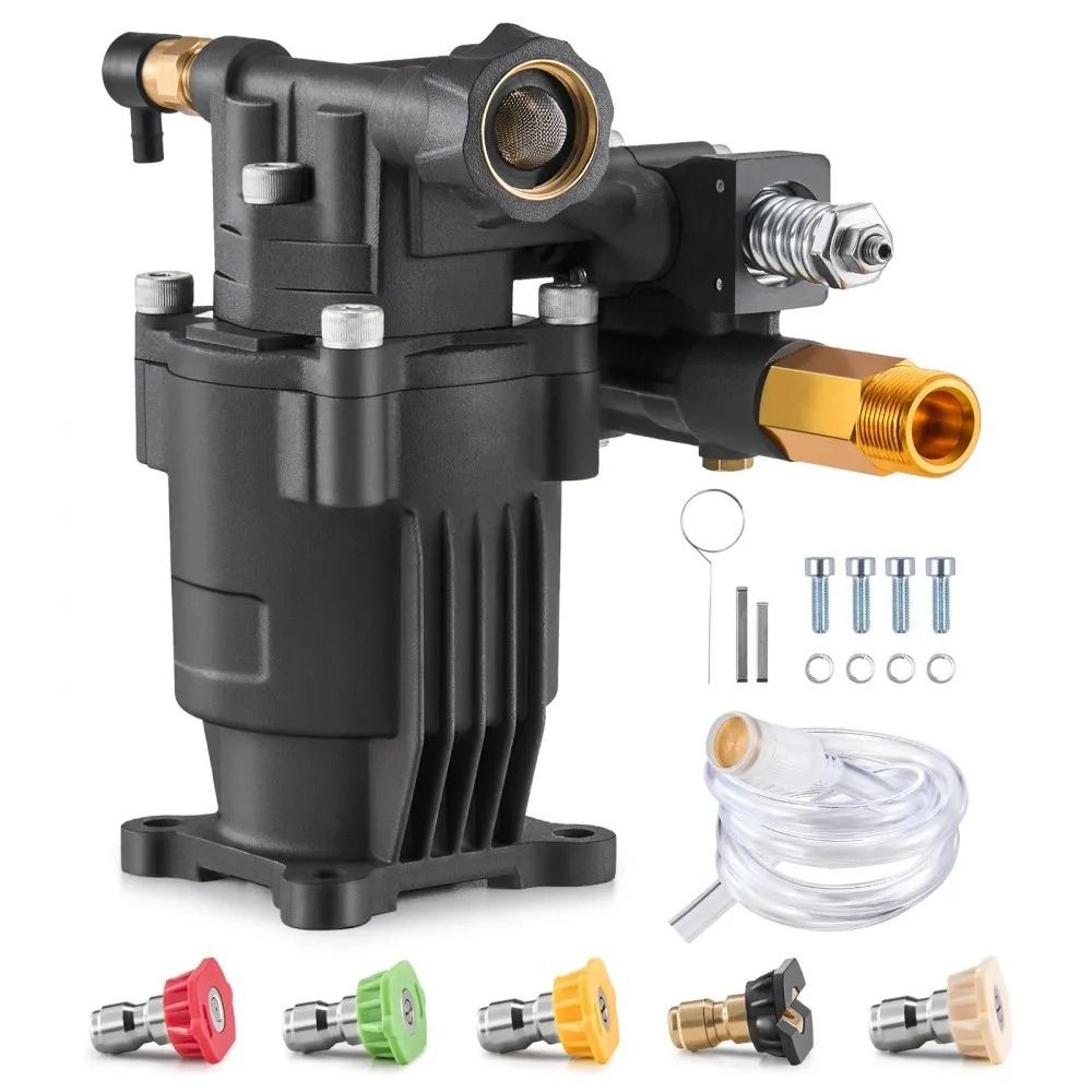 premium pressure washer pump kit 3500 psi 2.5gpm replacement with 5 nozzles
