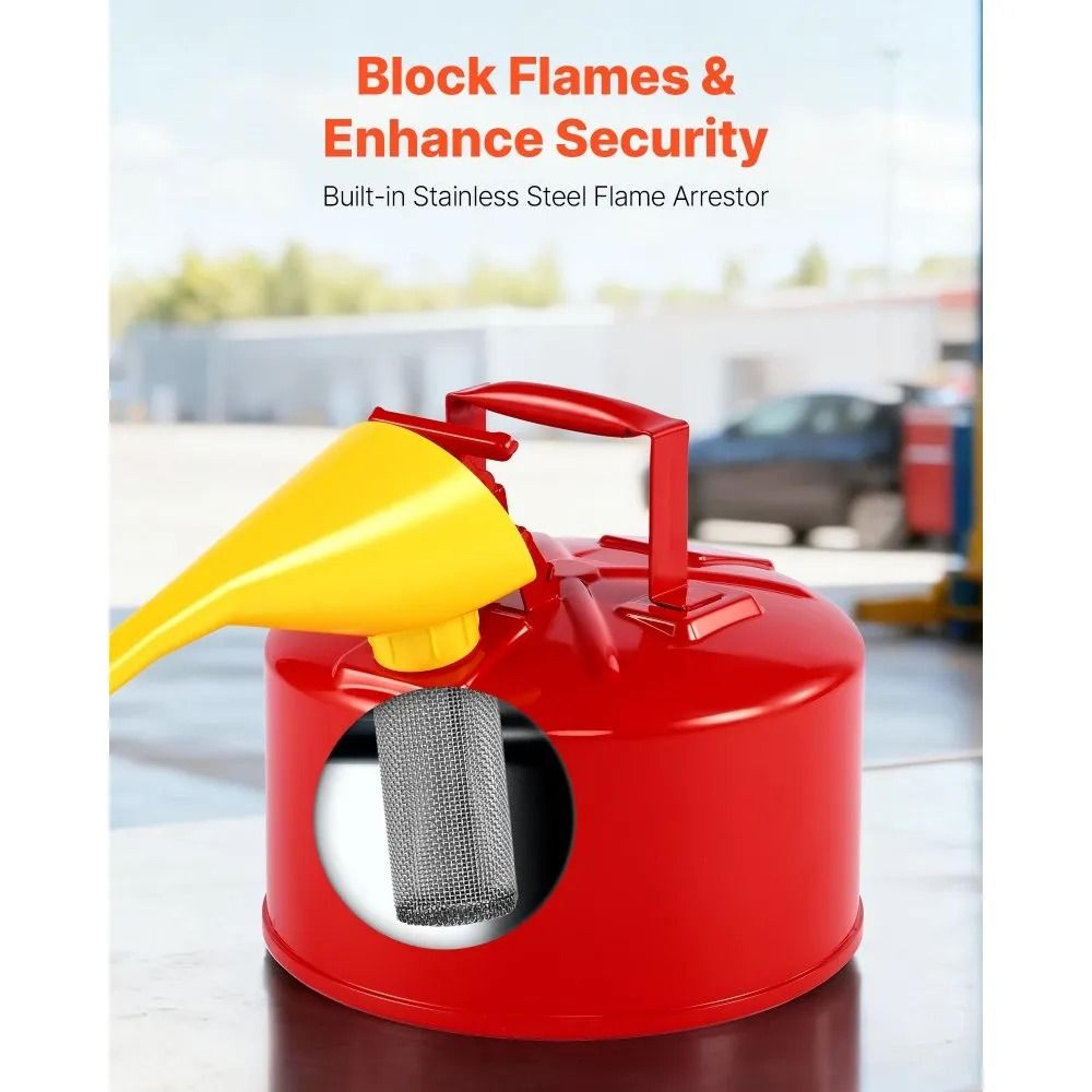 25 Gallon Safety Gas Can With Flame Arrestor  Self Closing Leakproof Lid 1