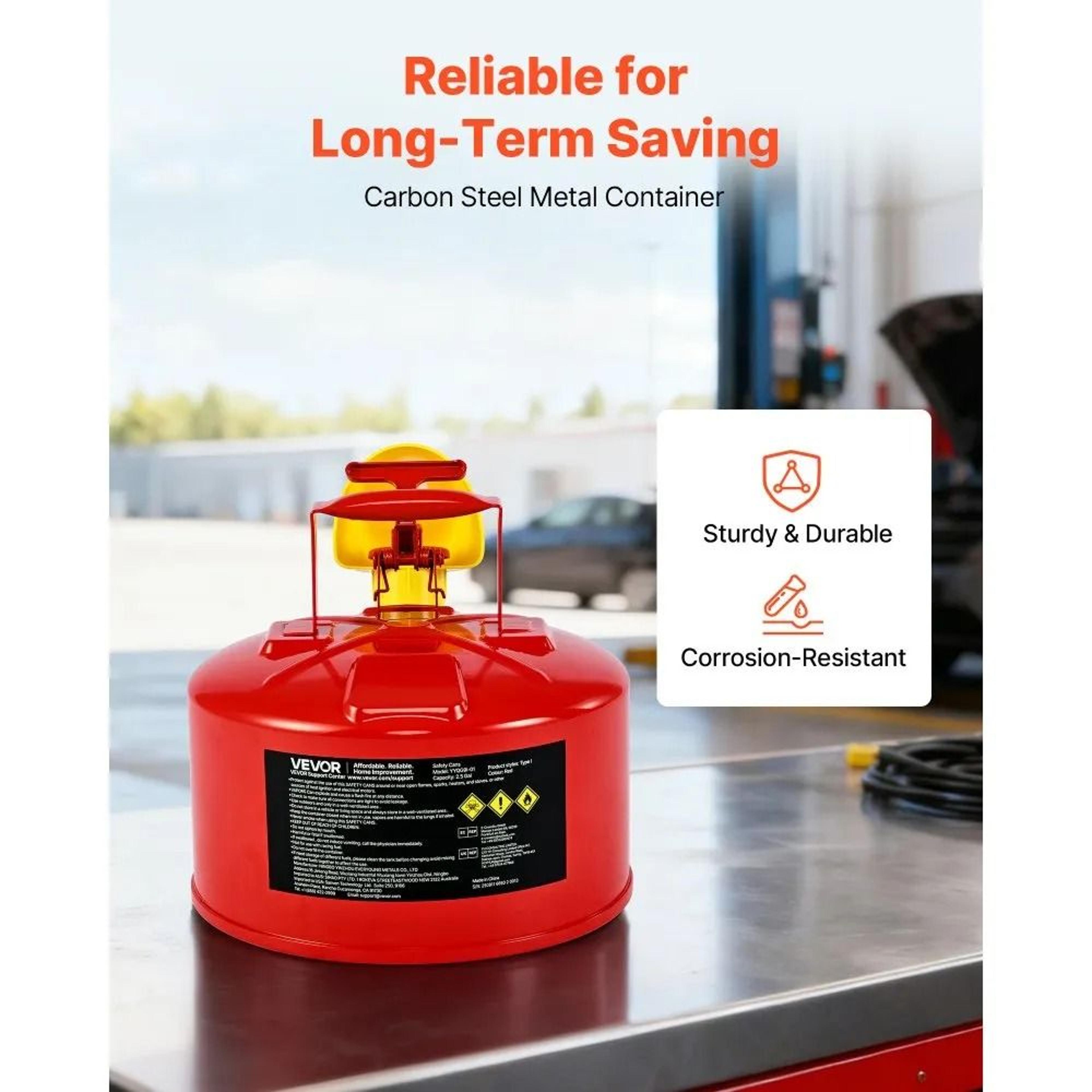 25 Gallon Safety Gas Can With Flame Arrestor  Self Closing Leakproof Lid 4