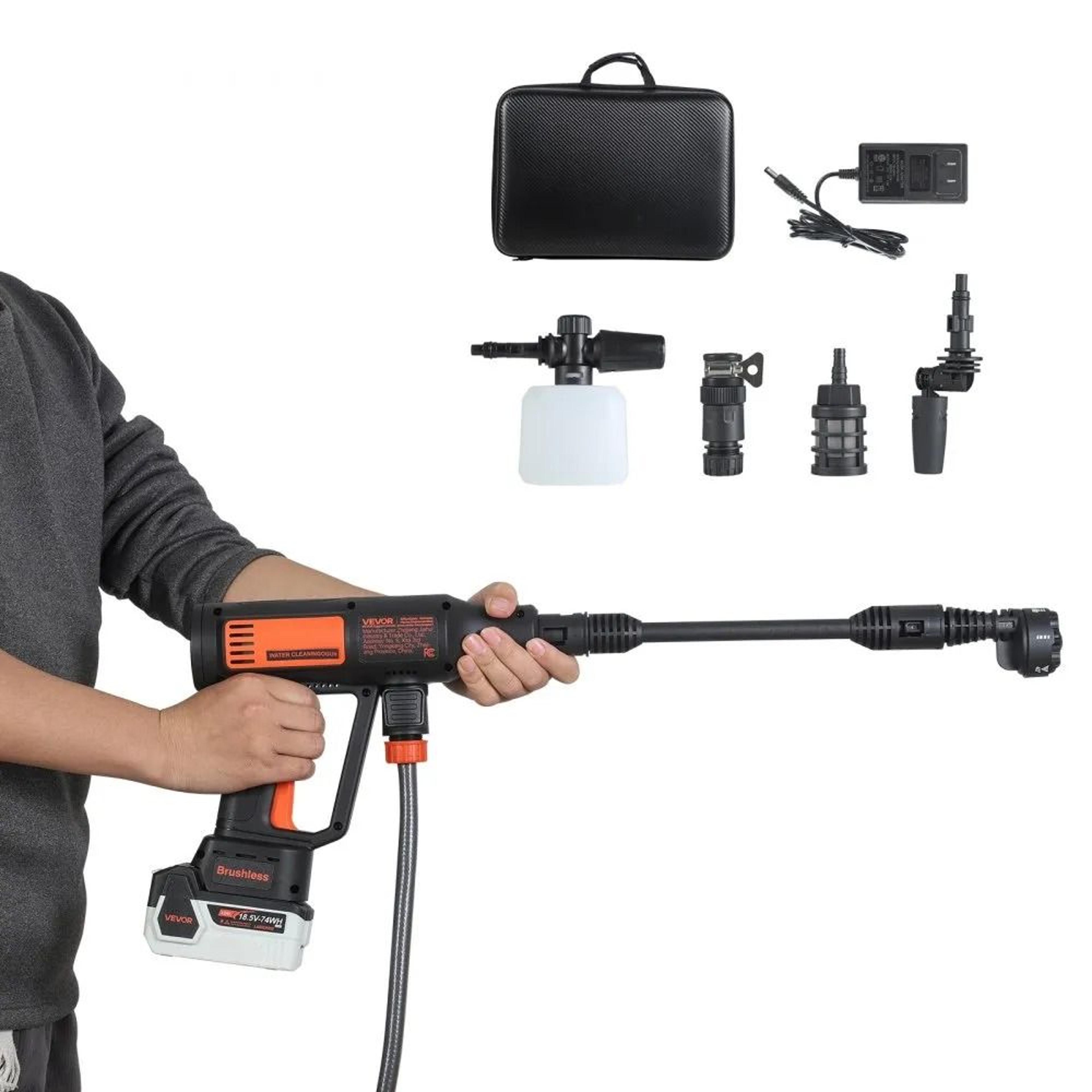 1200PSI Cordless Pressure Washer With Brushless Motor  6in1 Nozzle 10