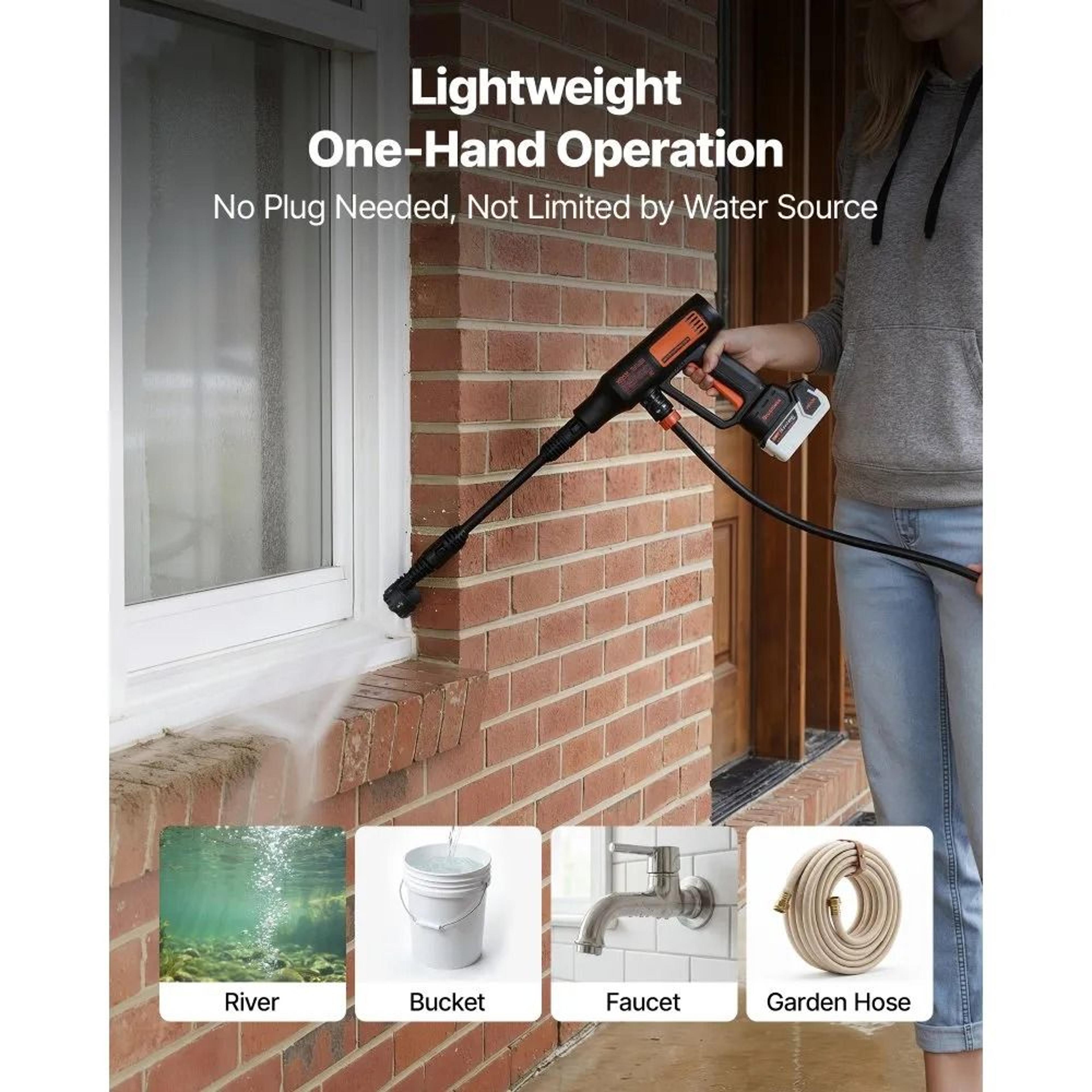 1200PSI Cordless Pressure Washer With Brushless Motor  6in1 Nozzle 3