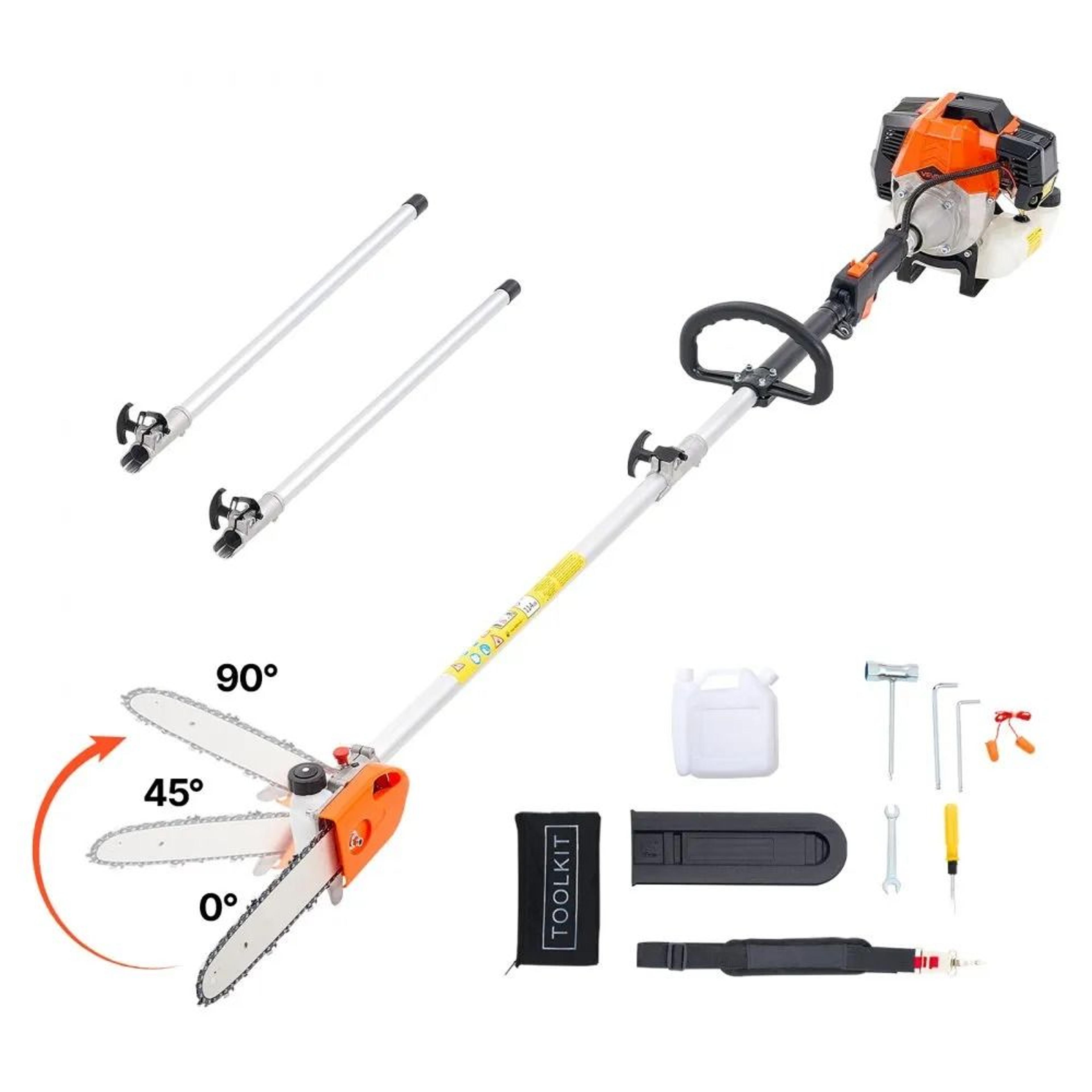 premium 43cc gas pole saw with rotatable head powerful extendable tree trimmer
