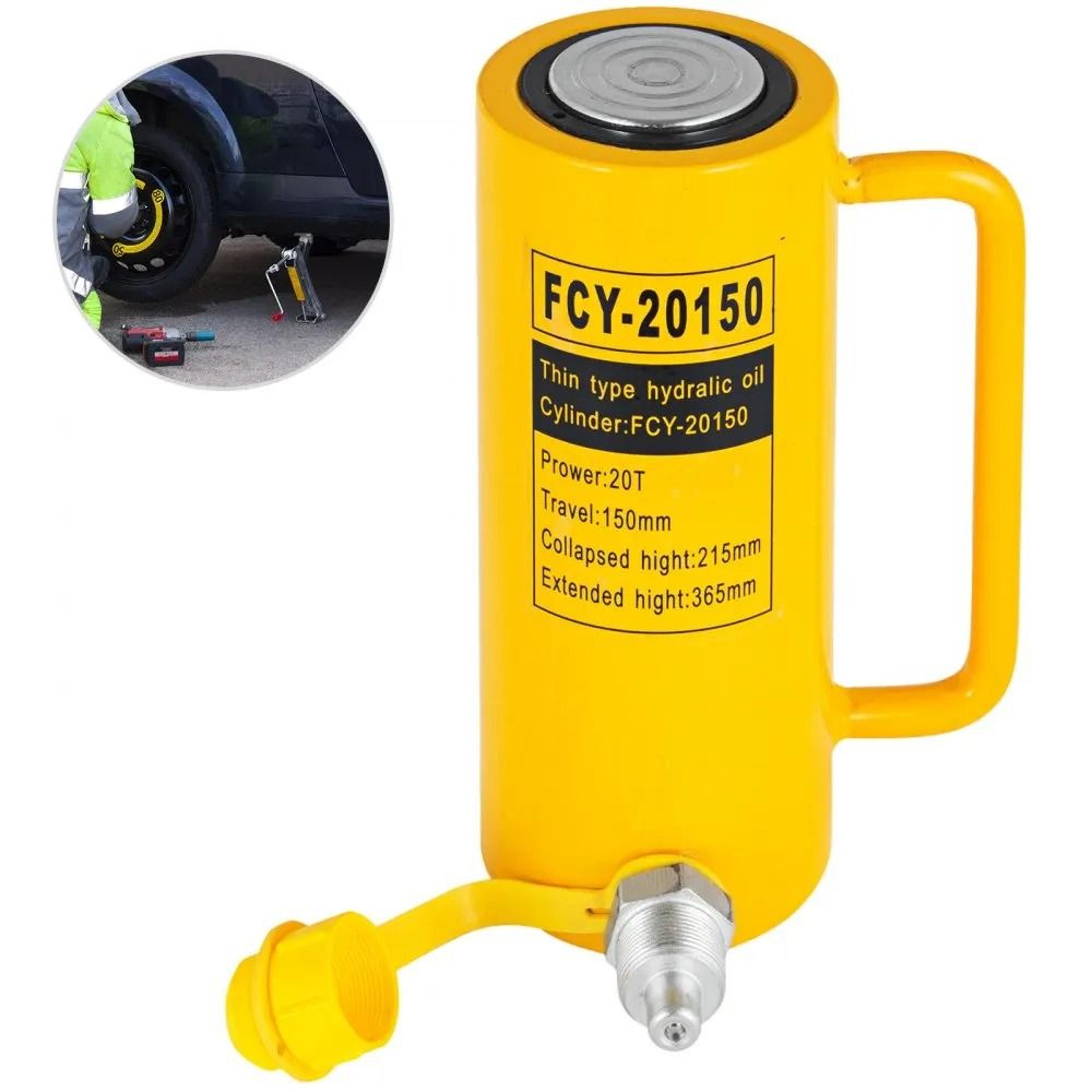 20 ton hydraulic cylinder jack with 6 inch stroke portable single acting ram