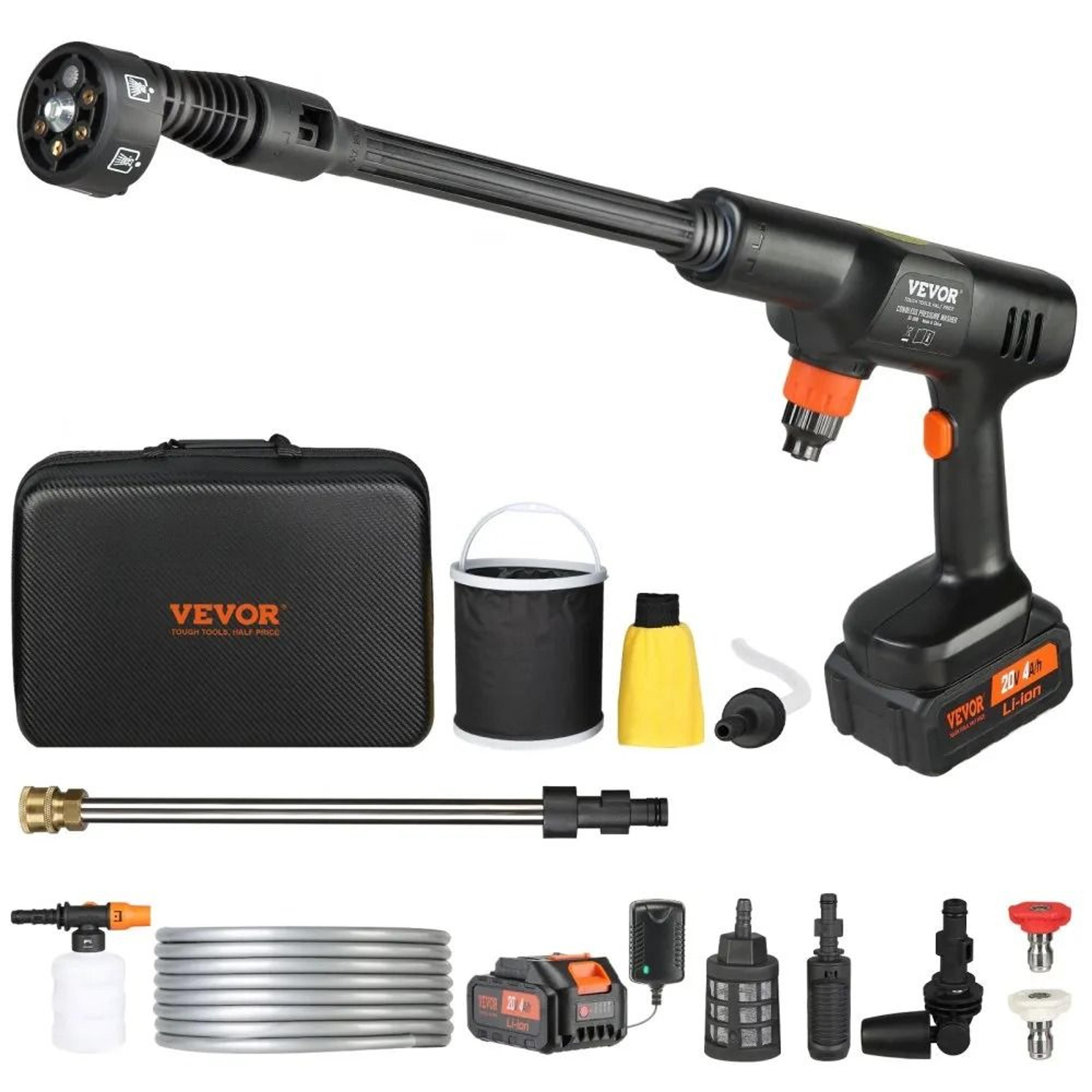 cordless pressure washer 652 psi portable power cleaner with battery & 6-in-1 nozzle