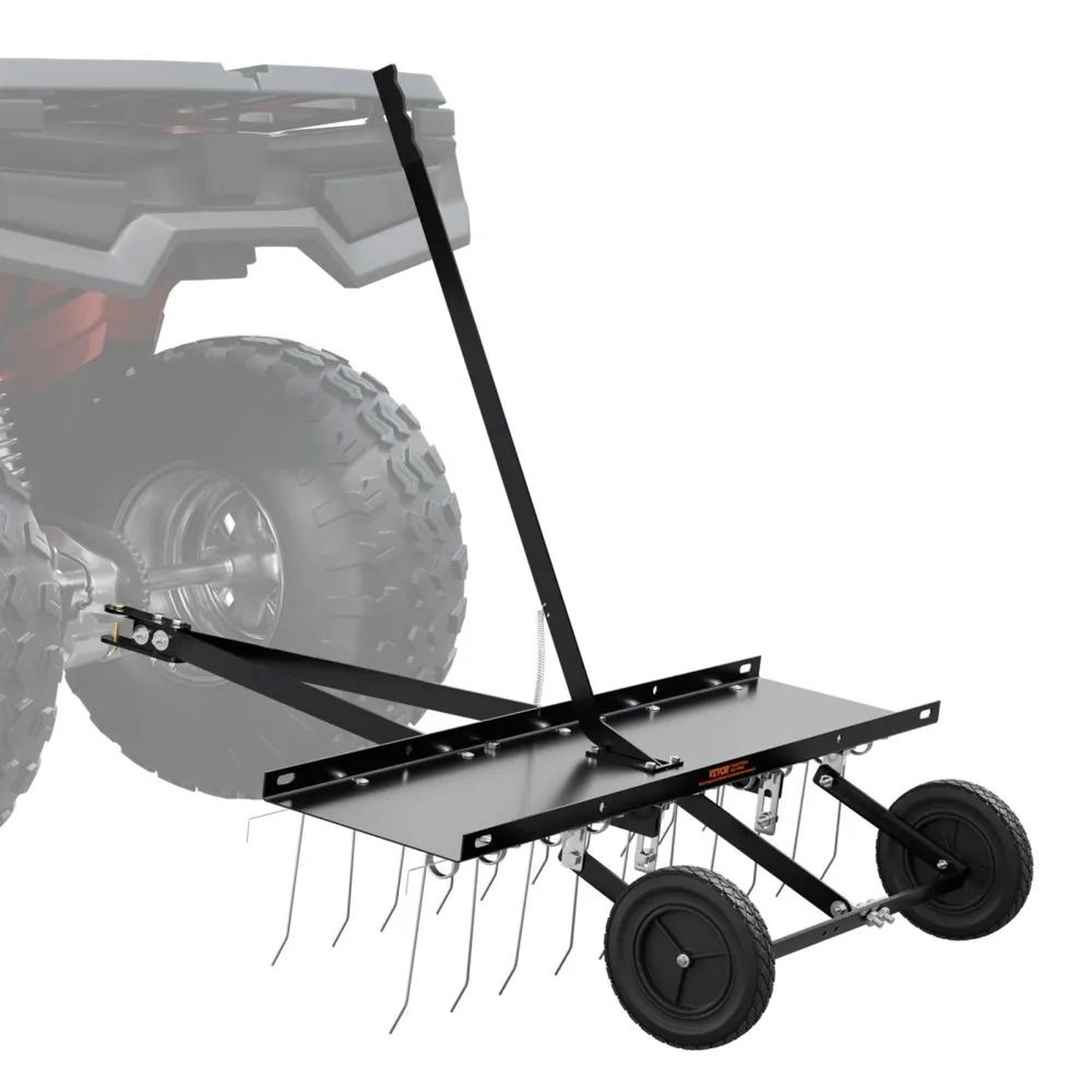 pro grade tow lawn dethatcher atv & mower yard rake attachment