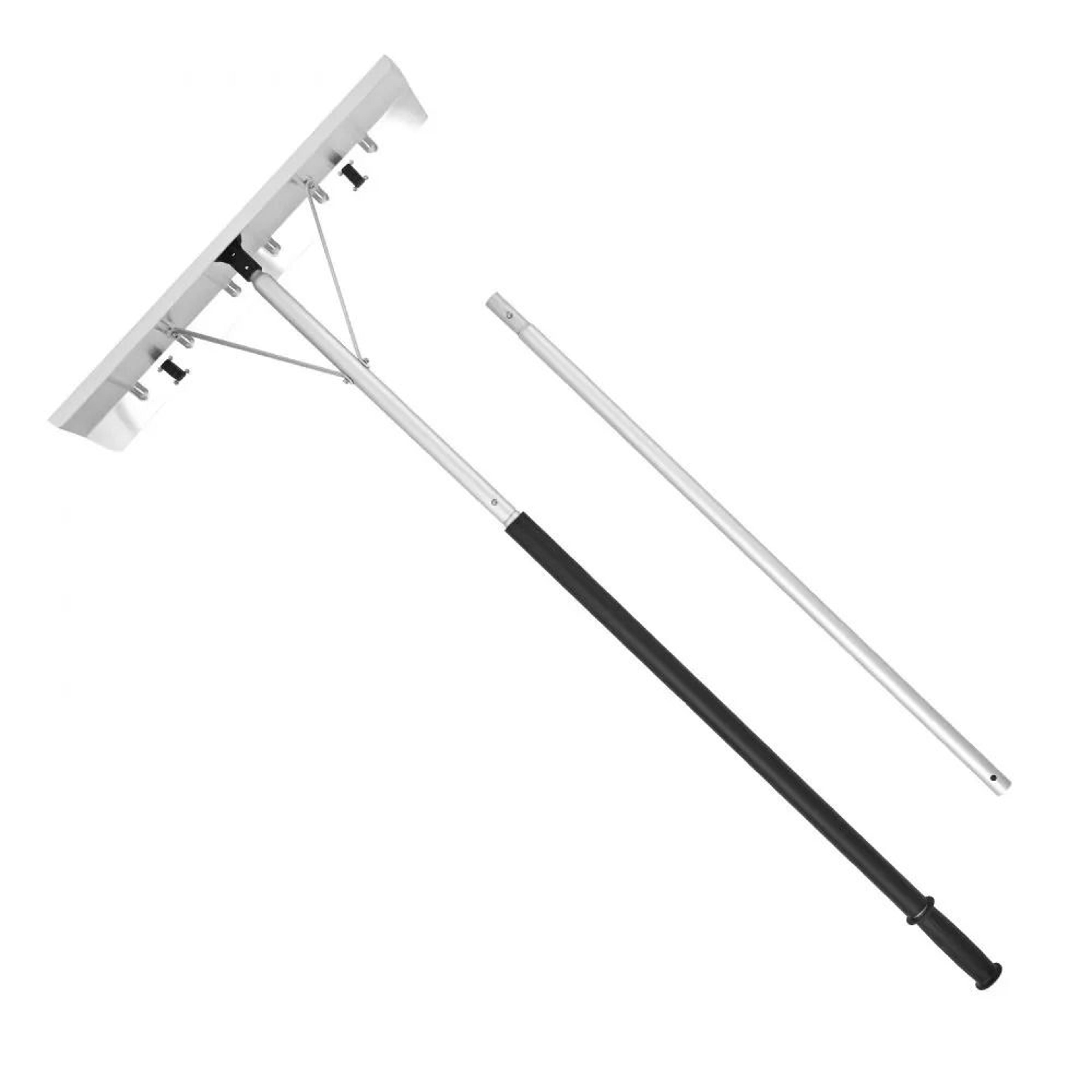 Premium Telescoping Snow Roof Rake With Wheels Adjustable Aluminum Blade 9