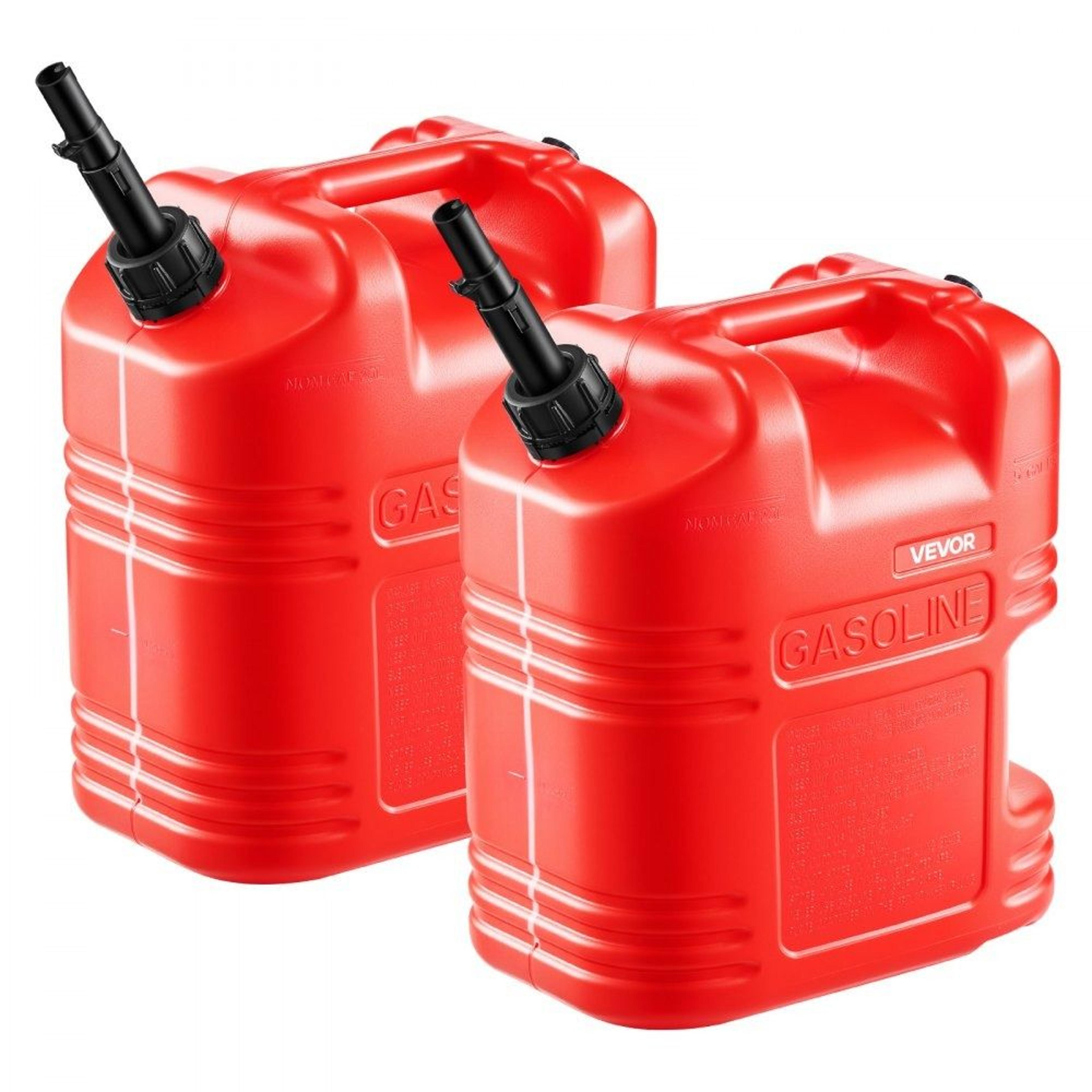 5 gallon portable fuel container 2 pack with clear scale & smooth pour spout