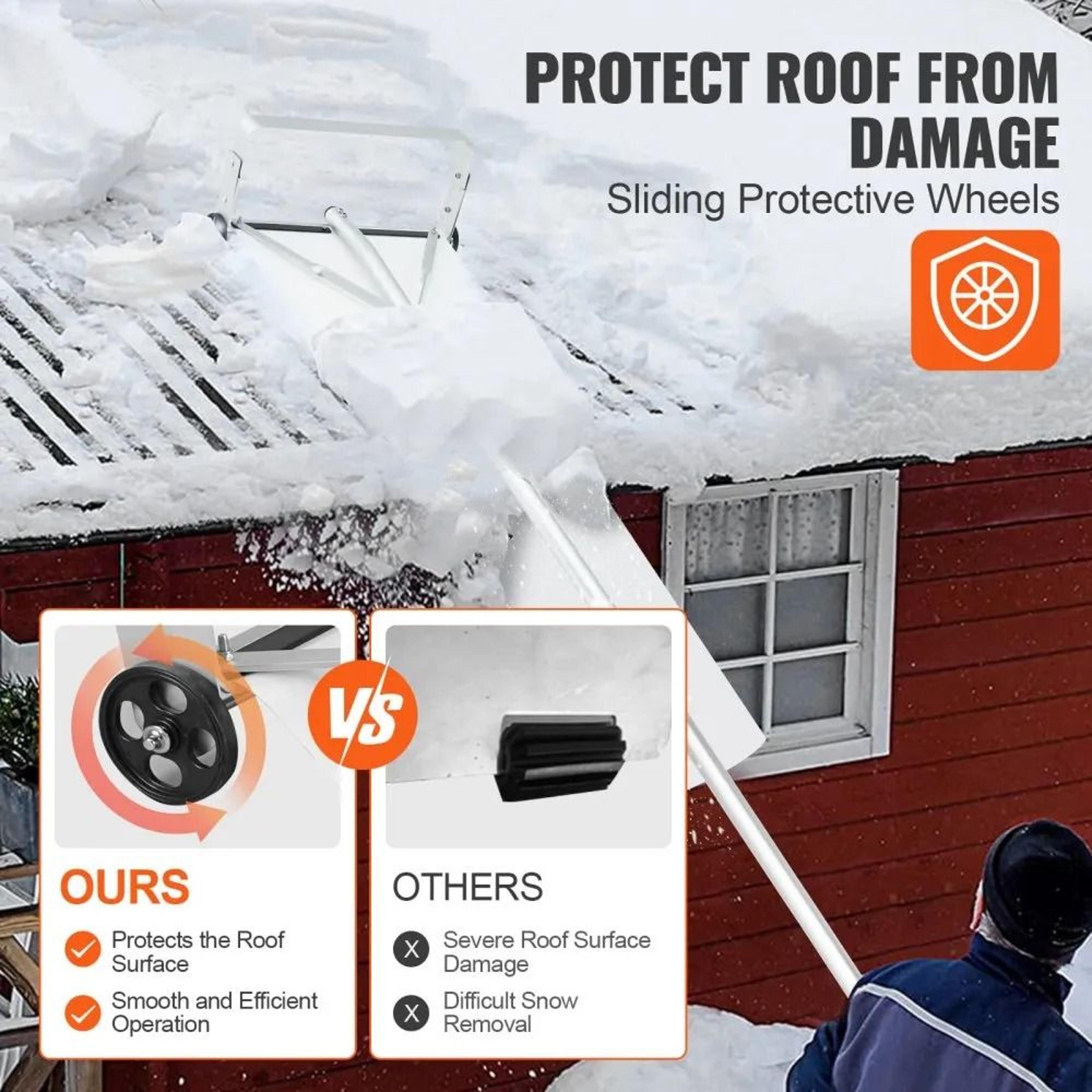 Extendable Snow Roof Rake  Aluminum Roof Snow Removal Tool 30ft Reach 2