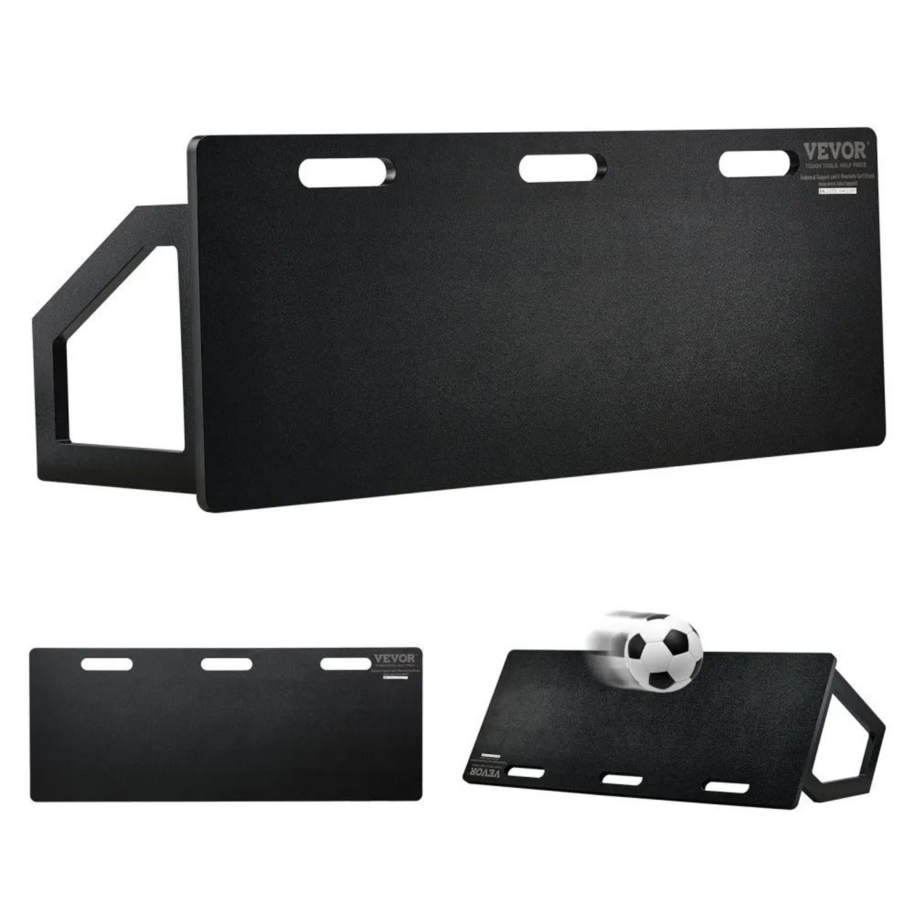 portable soccer rebounder board with dual-angle training for passing & shooting practice