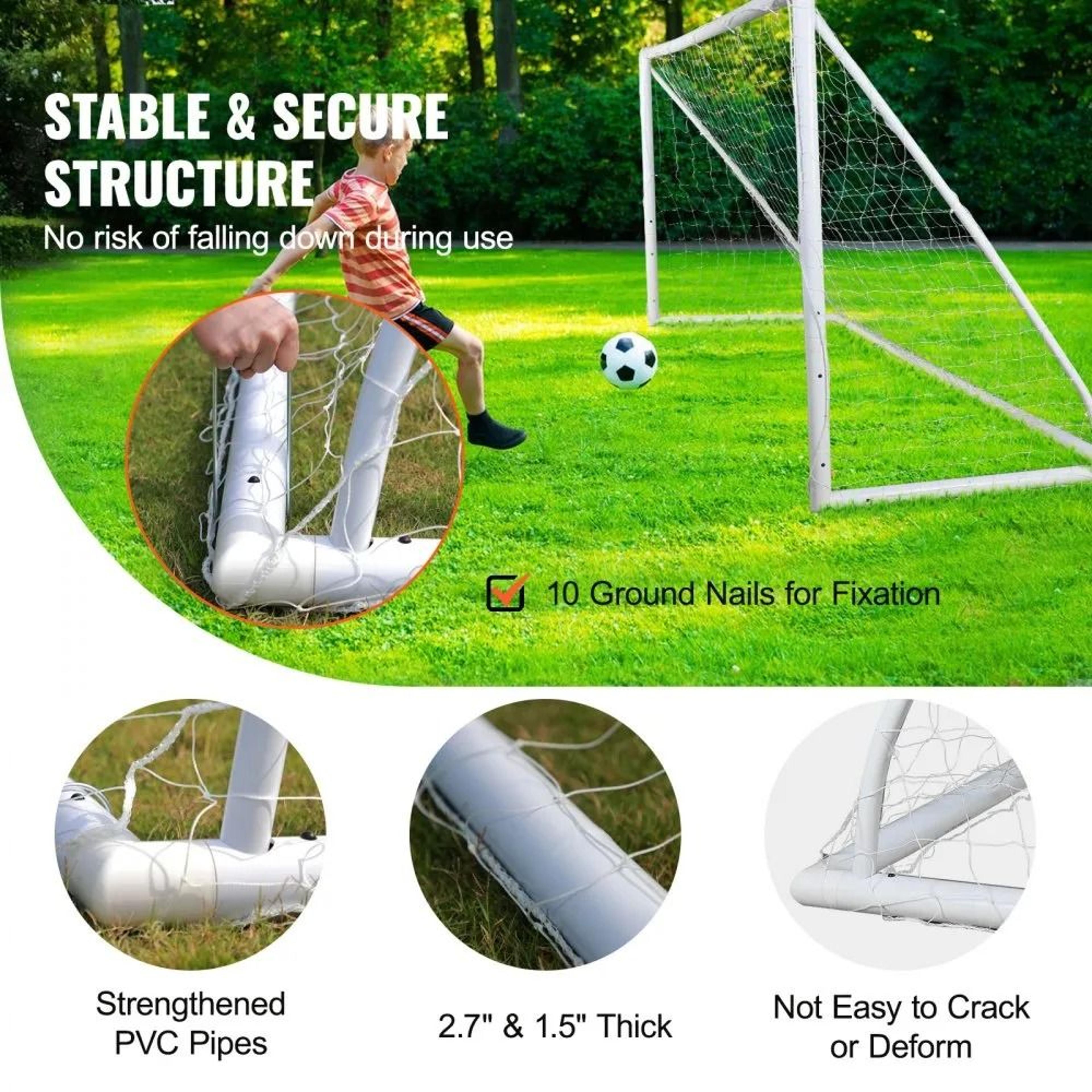 Portable Soccer Goal With Carry Bag For Backyard Training  Outdoor Practice 4