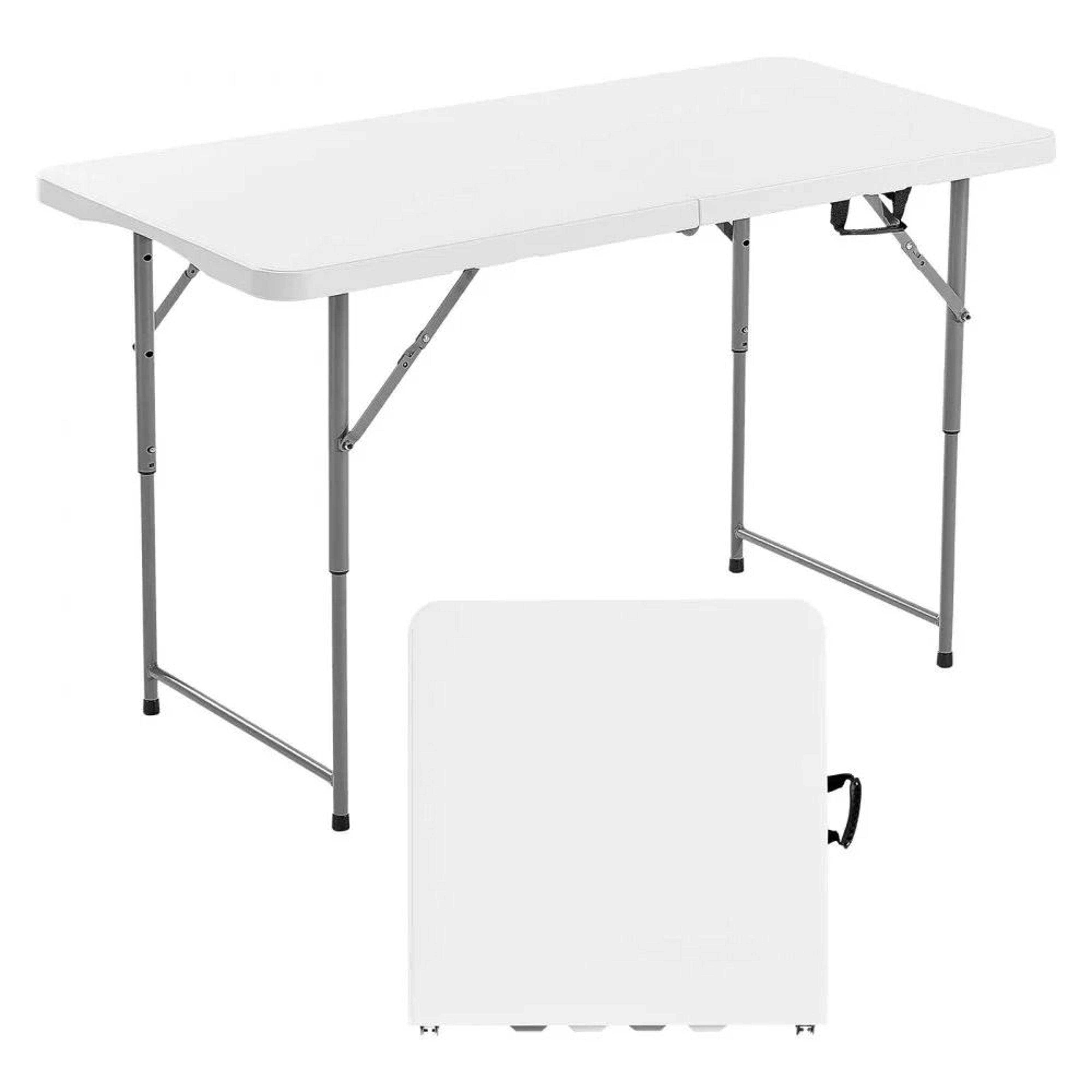 folding table adjustable height portable utility table for camping, parties & outdoor use