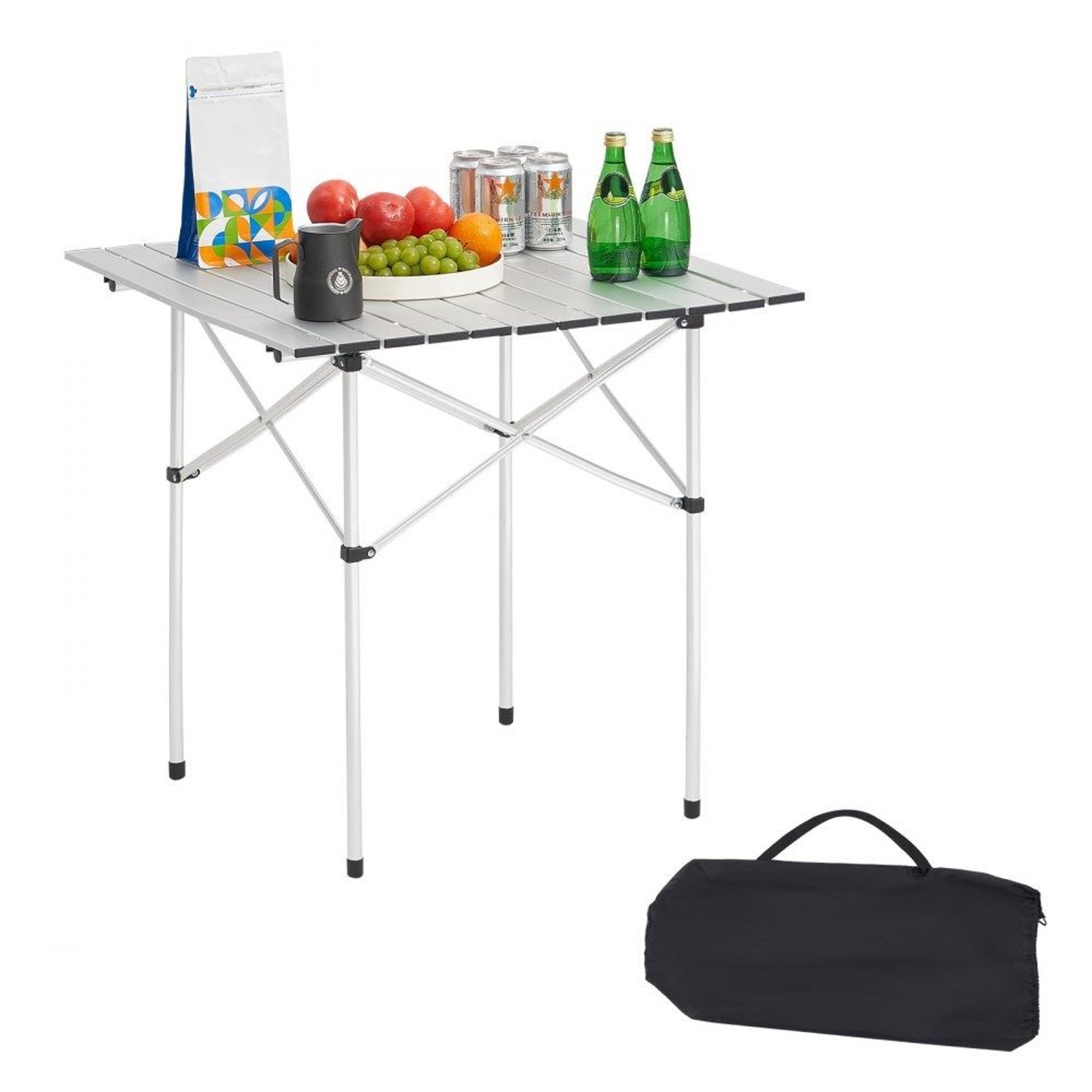 portable folding camping table with carry bag lightweight aluminum picnic & beach table