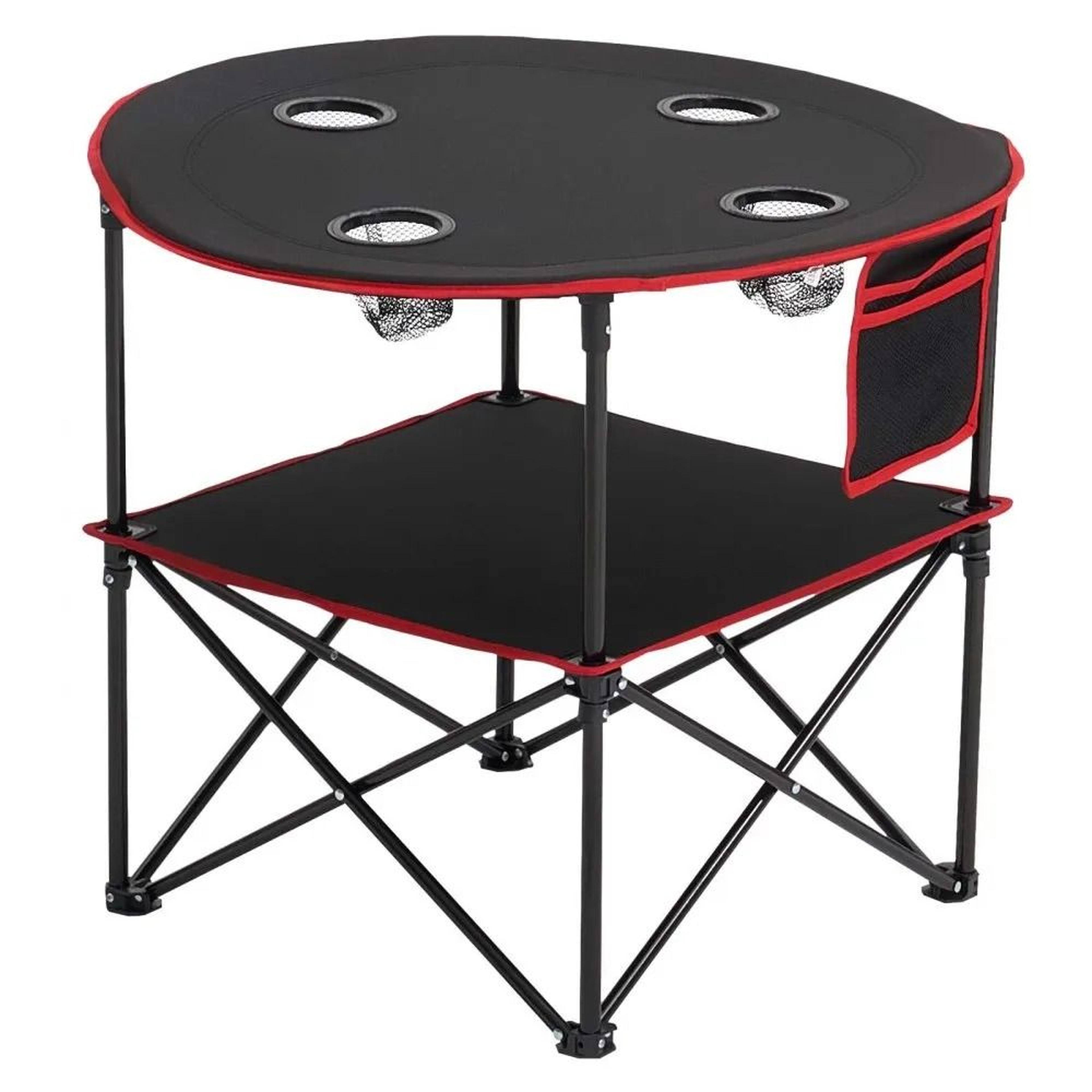 Portable Folding Camping Table With Cup Holders Waterproof Oxford Picnic Table For Beach Tailgating 10