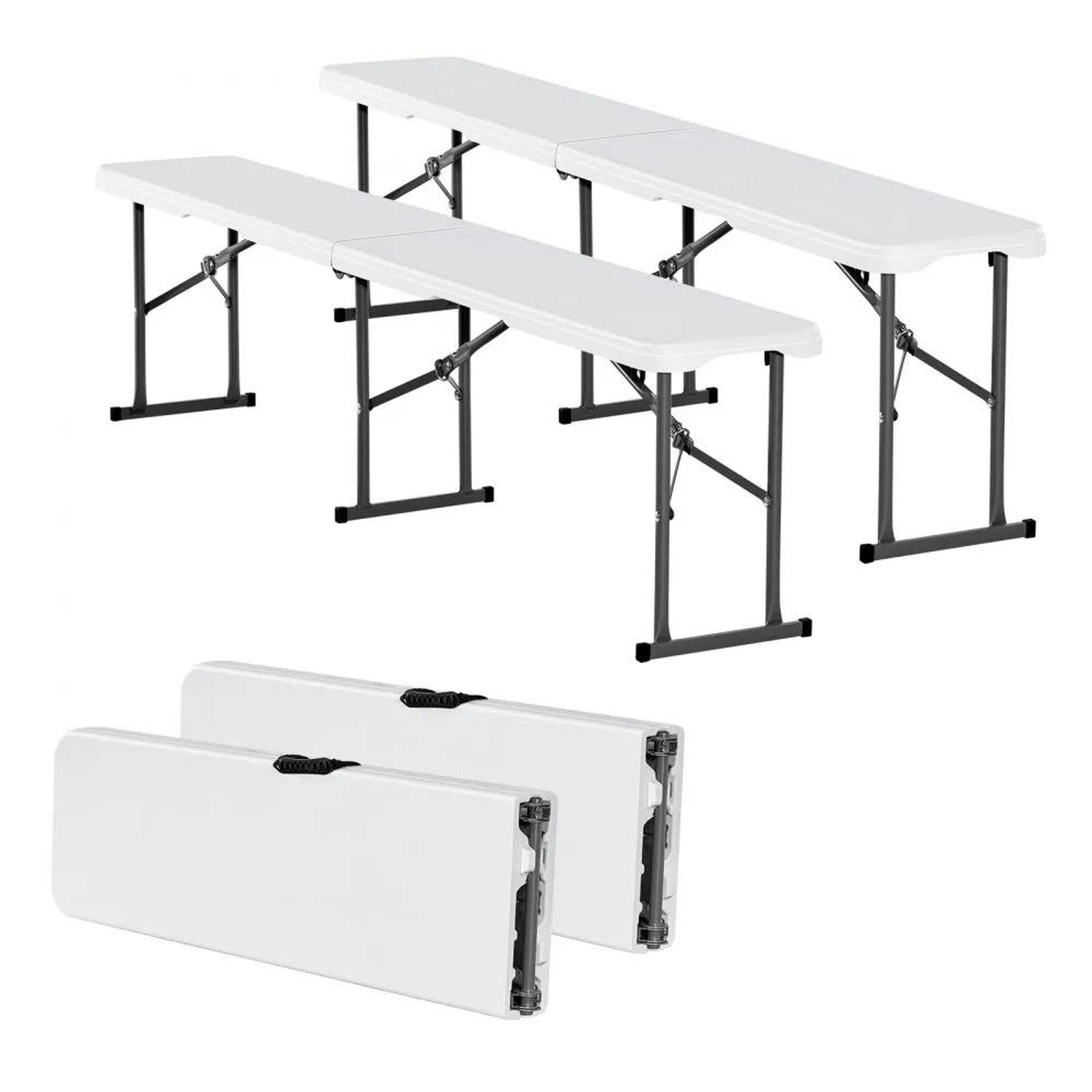 6 ft folding bench 2 pack portable outdoor & indoor seating