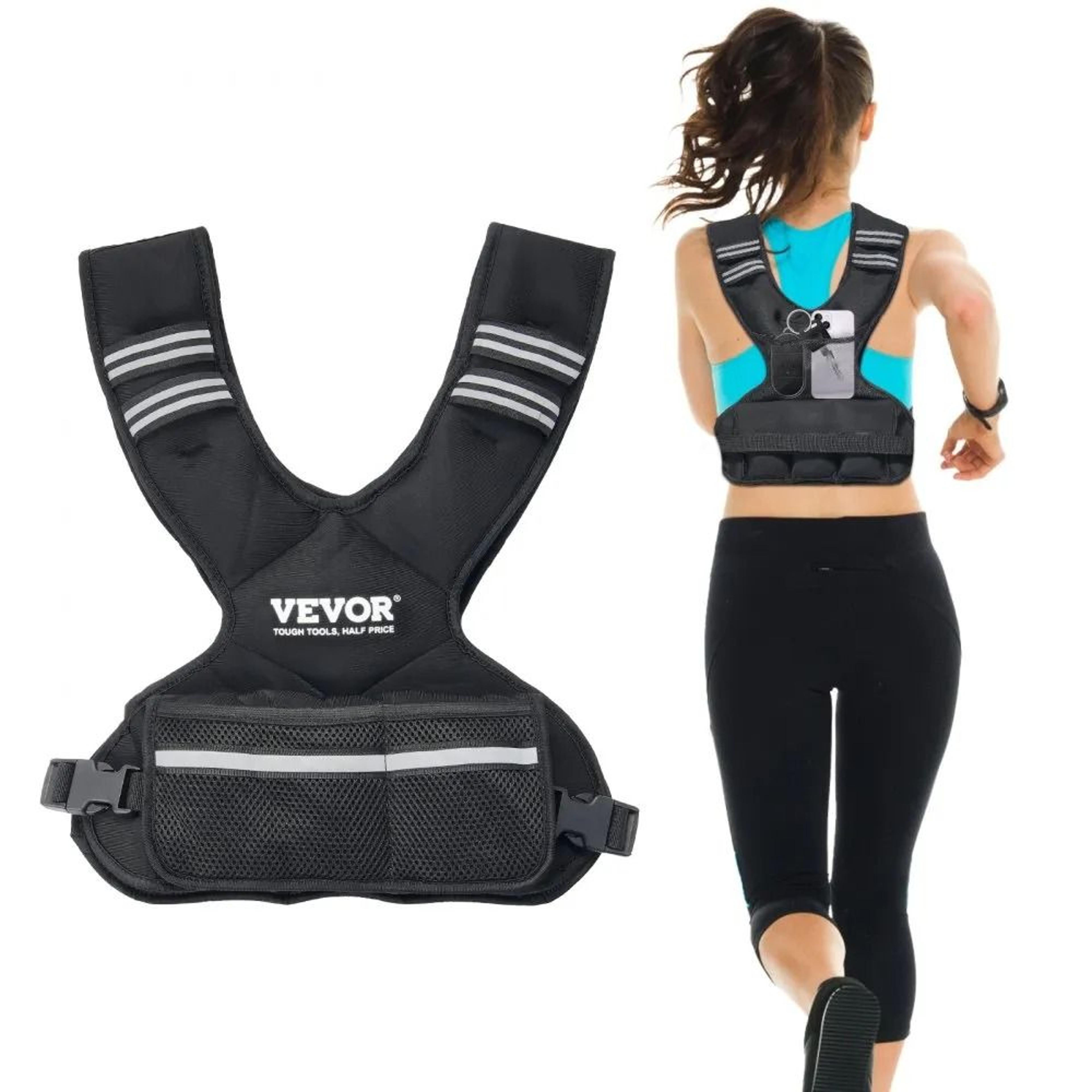 adjustable weighted vest 11-20lb for strength training, running & home workouts