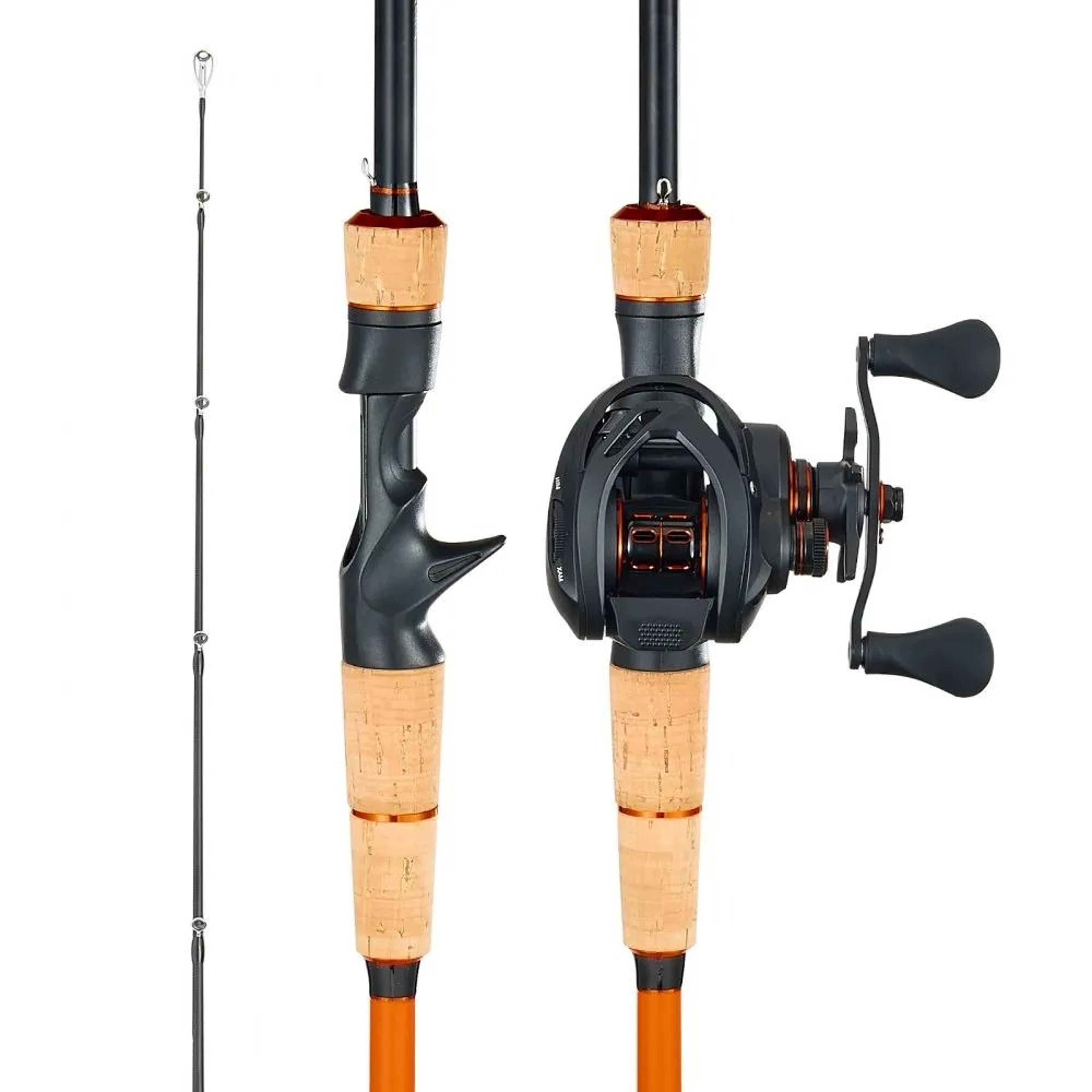 carbon fiber baitcasting rod and reel combo for bass fishing