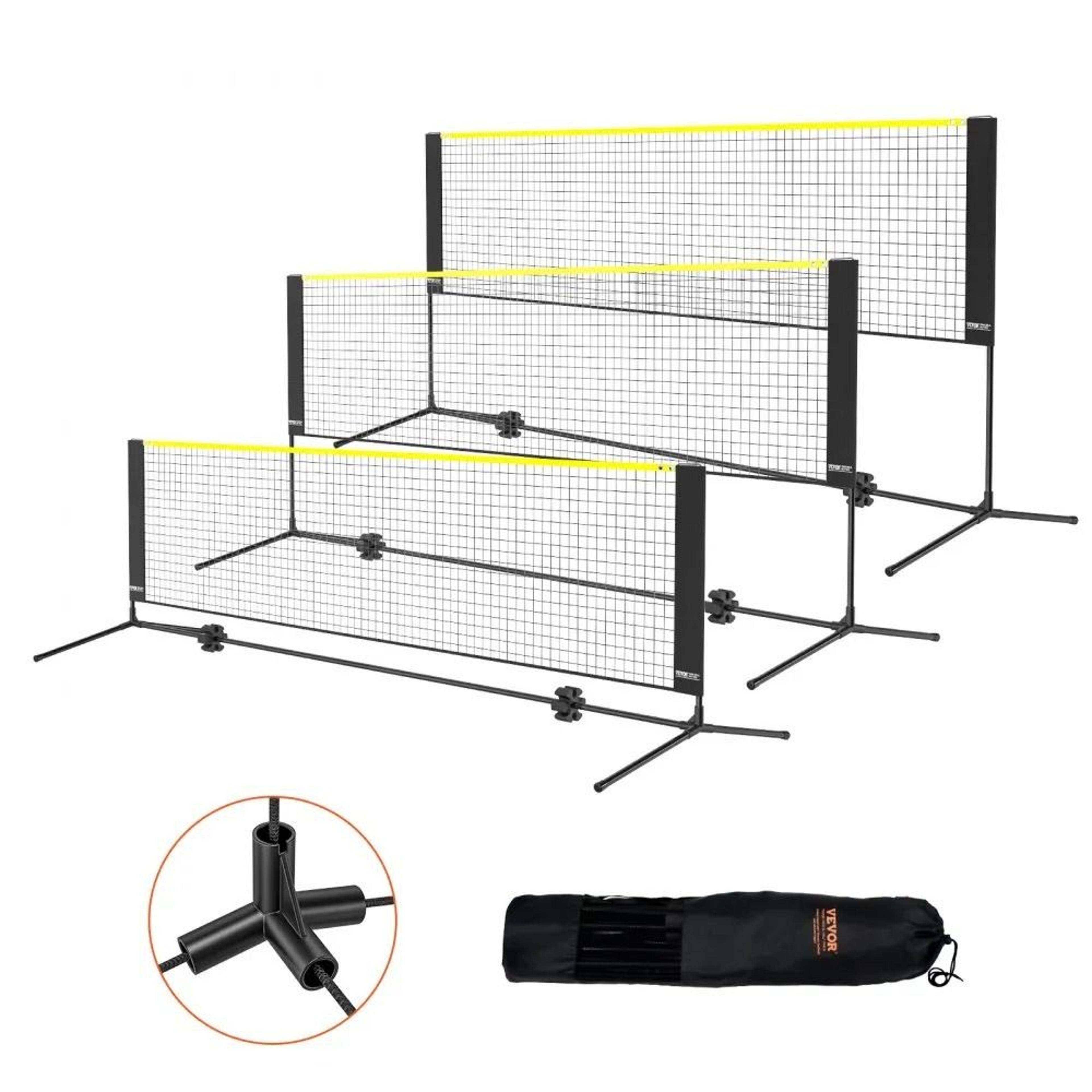 portable multi sport net set 10ft adjustable badminton net for pickleball volleyball & tennis
