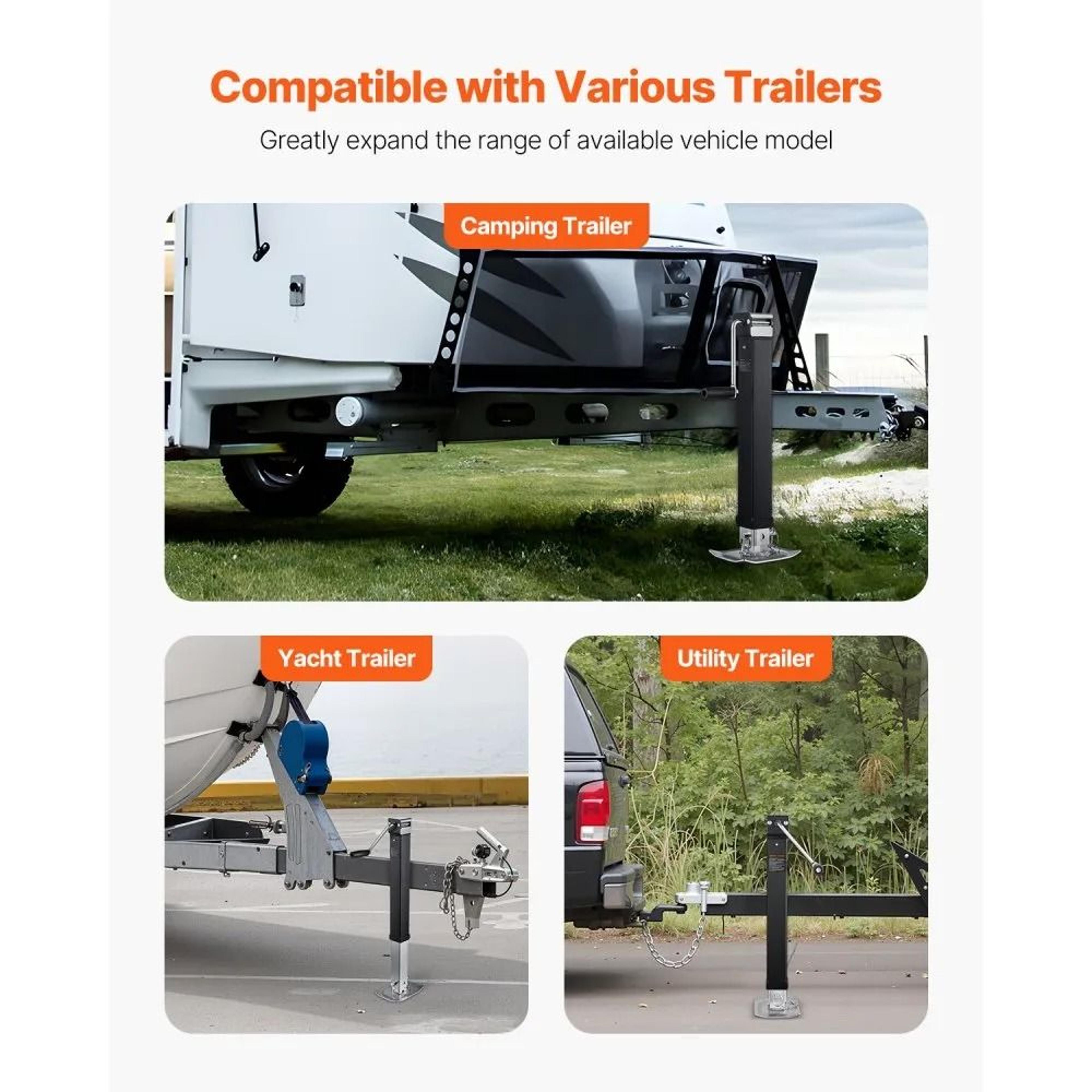 Heavy Duty Trailer Jack 8000 Lbs With Swivel Pipe Mount For RV  Utility Trailers 2
