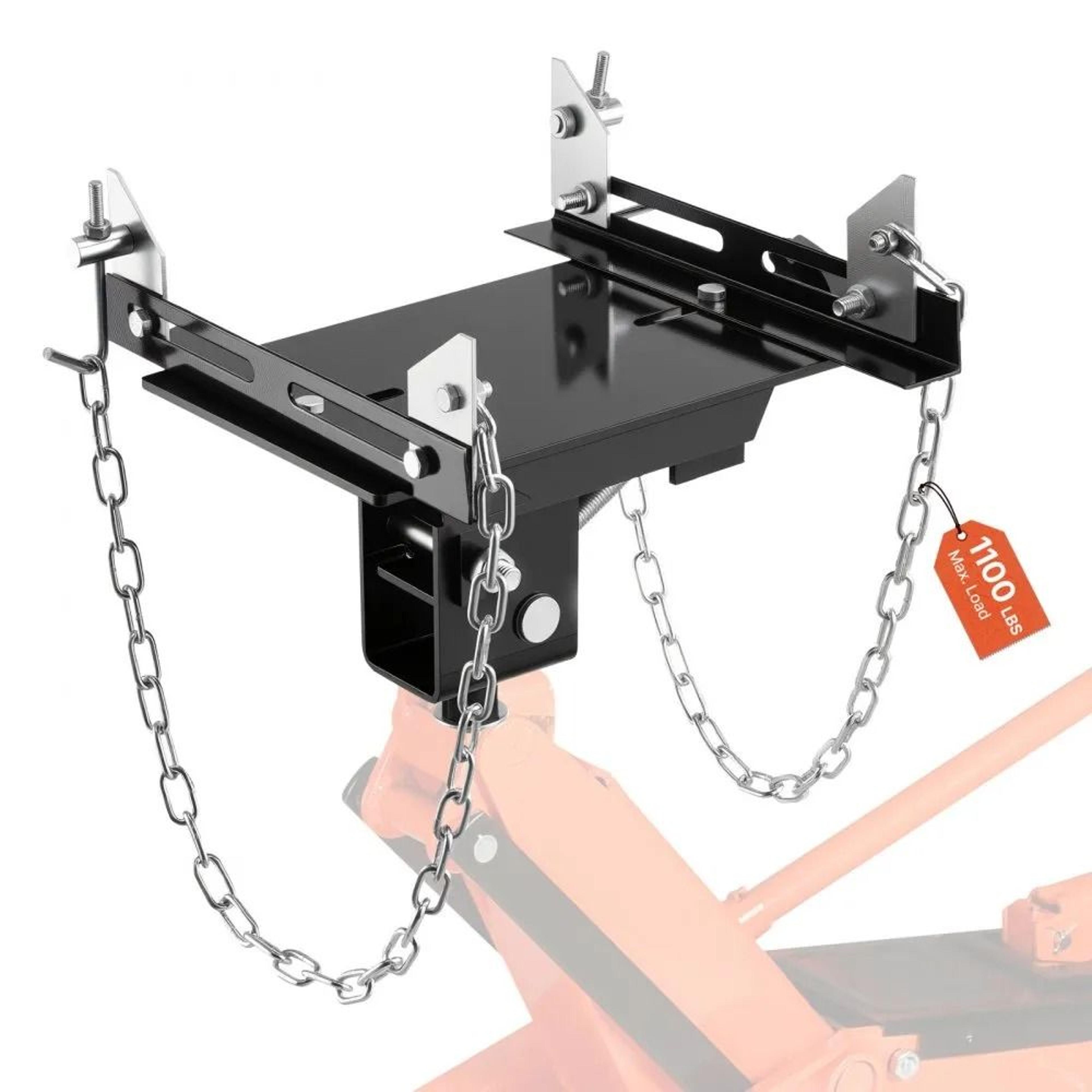 heavy duty transmission jack adapter 1100 lbs with adjustable tilt for floor jacks