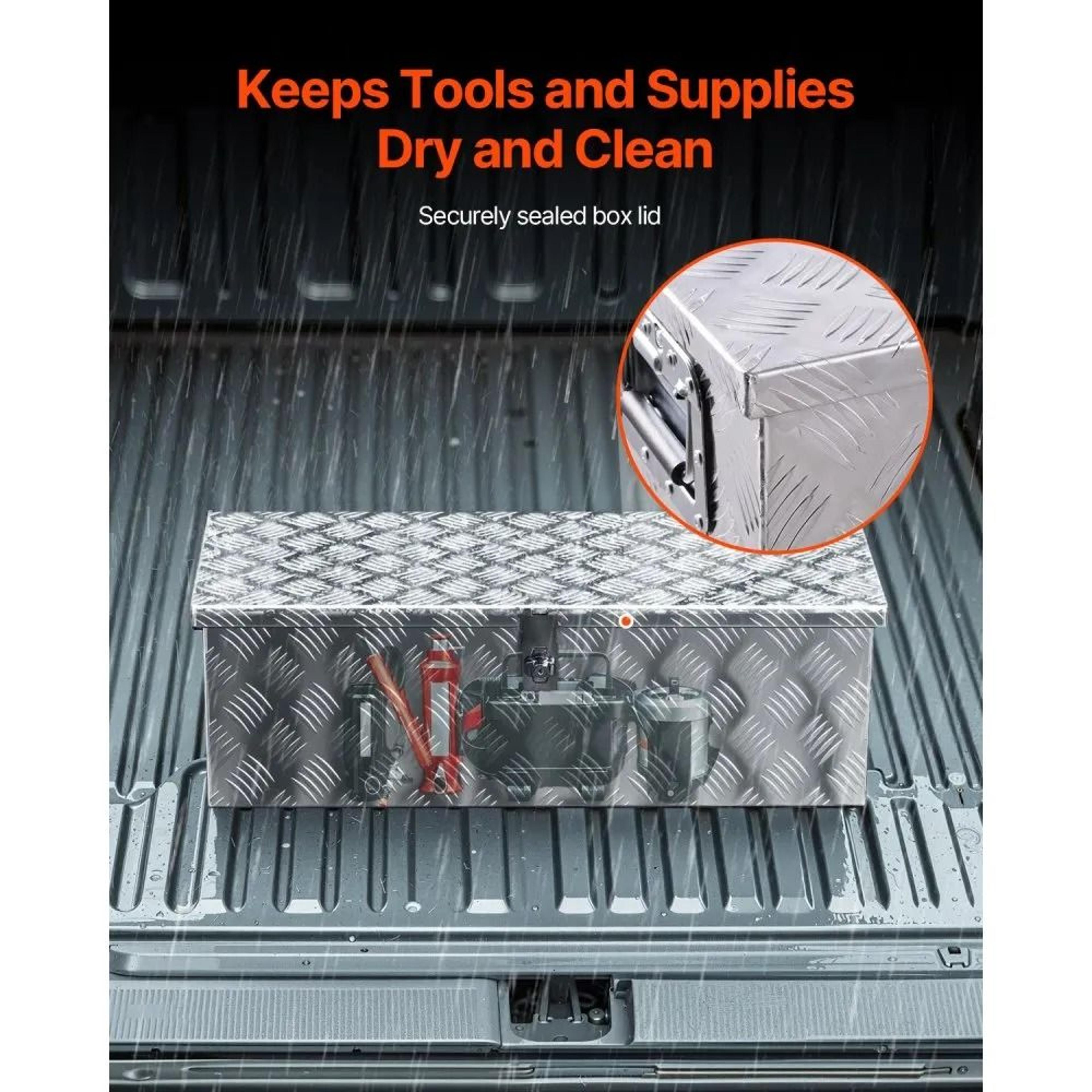 Heavy Duty Aluminum Truck Tool Box With Lock For Pickup Truck Bed Trailer  RV Storage 2
