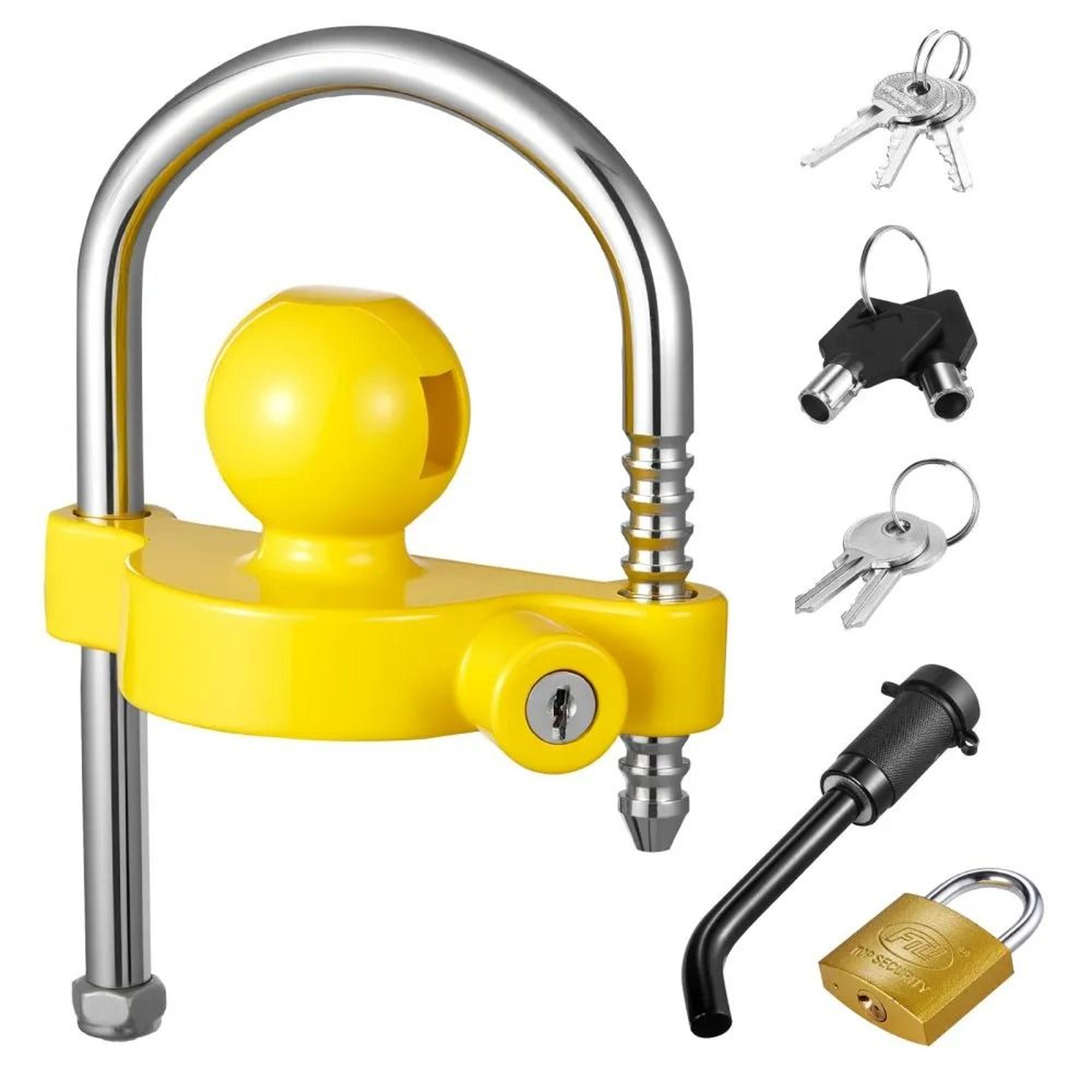 heavy duty trailer hitch lock kit for rvs & boats adjustable anti theft coupler lock