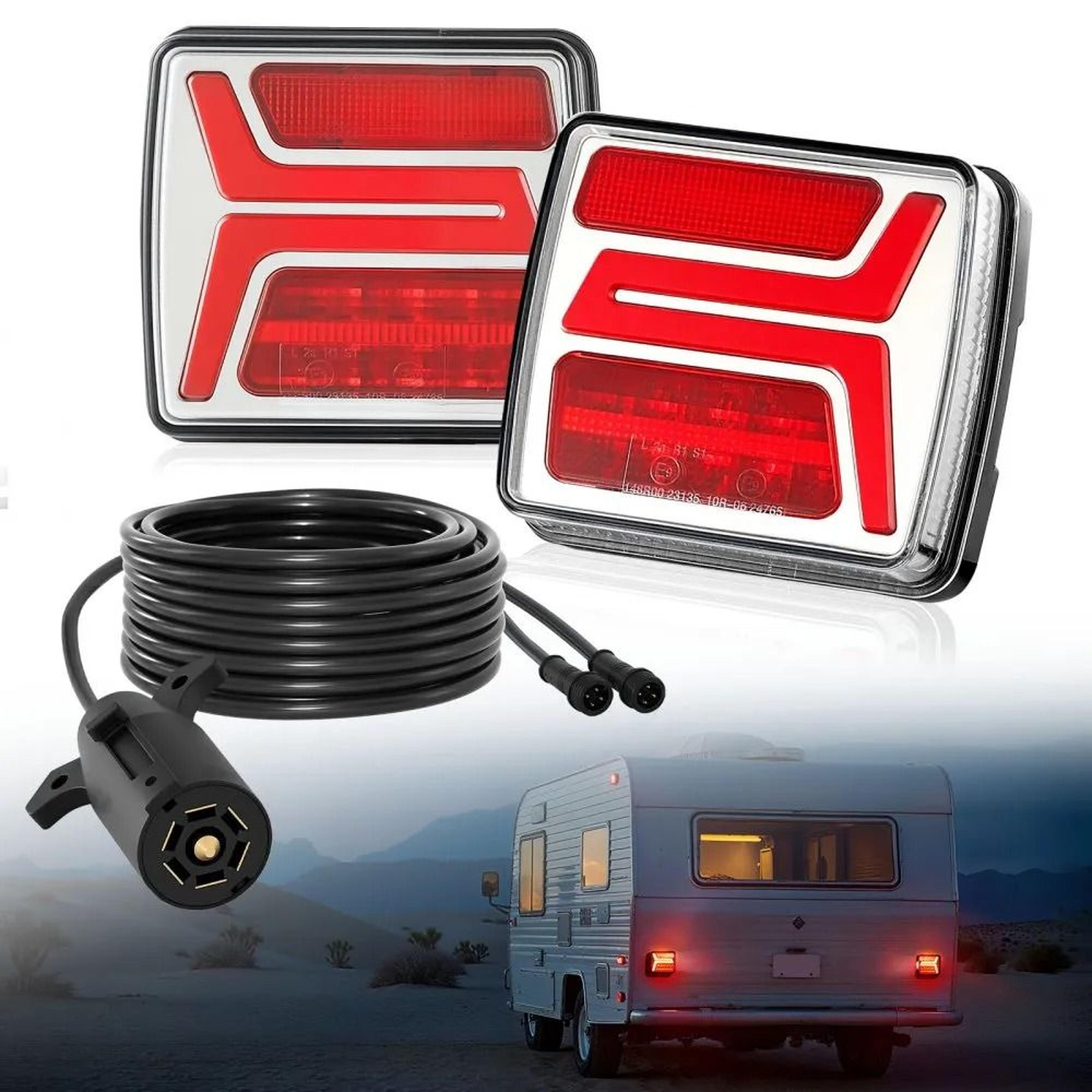 magnetic led trailer lights kit with waterproof tow wiring for boat, rv & utility trailers