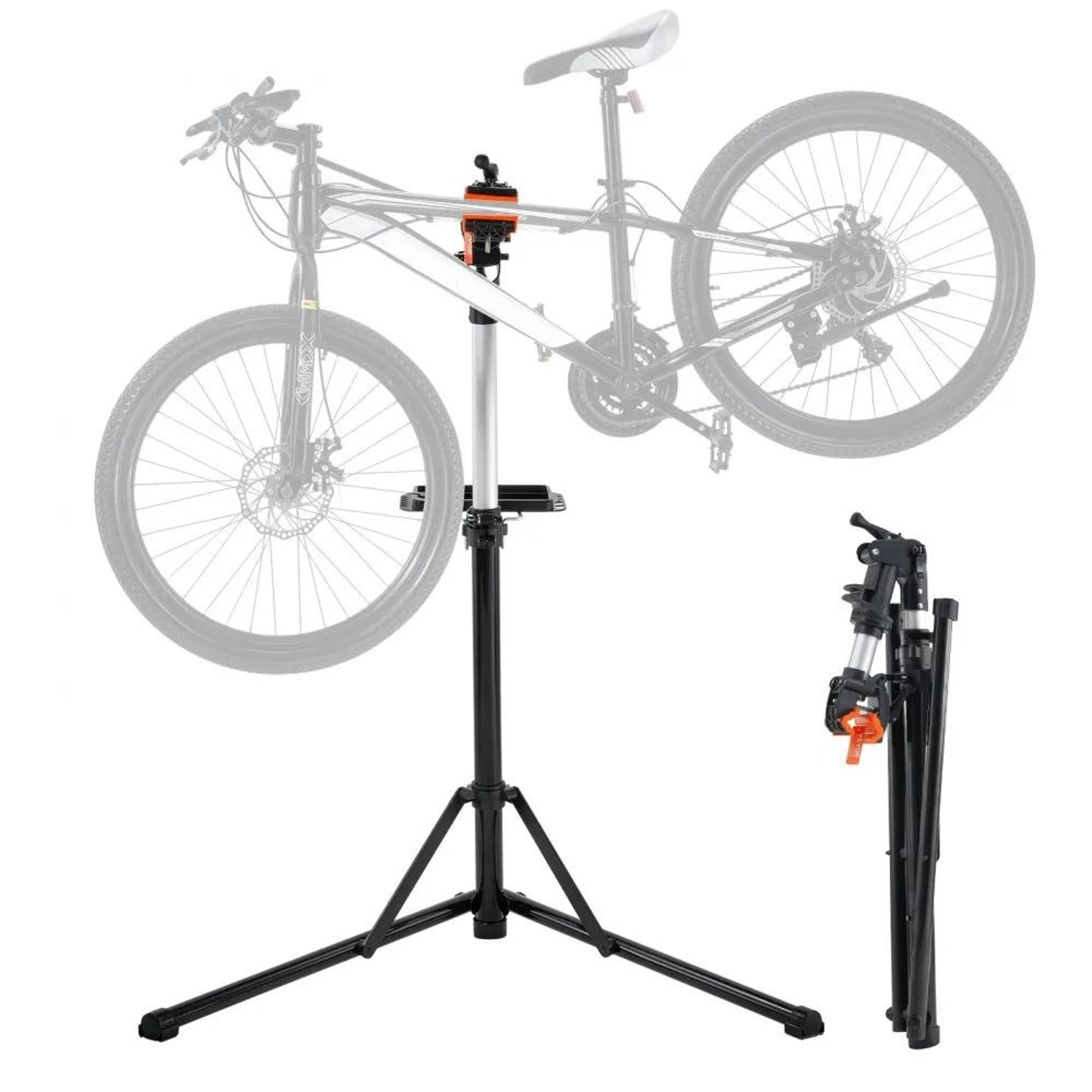 heavy duty bike repair stand with adjustable height & 360° rotating clamp