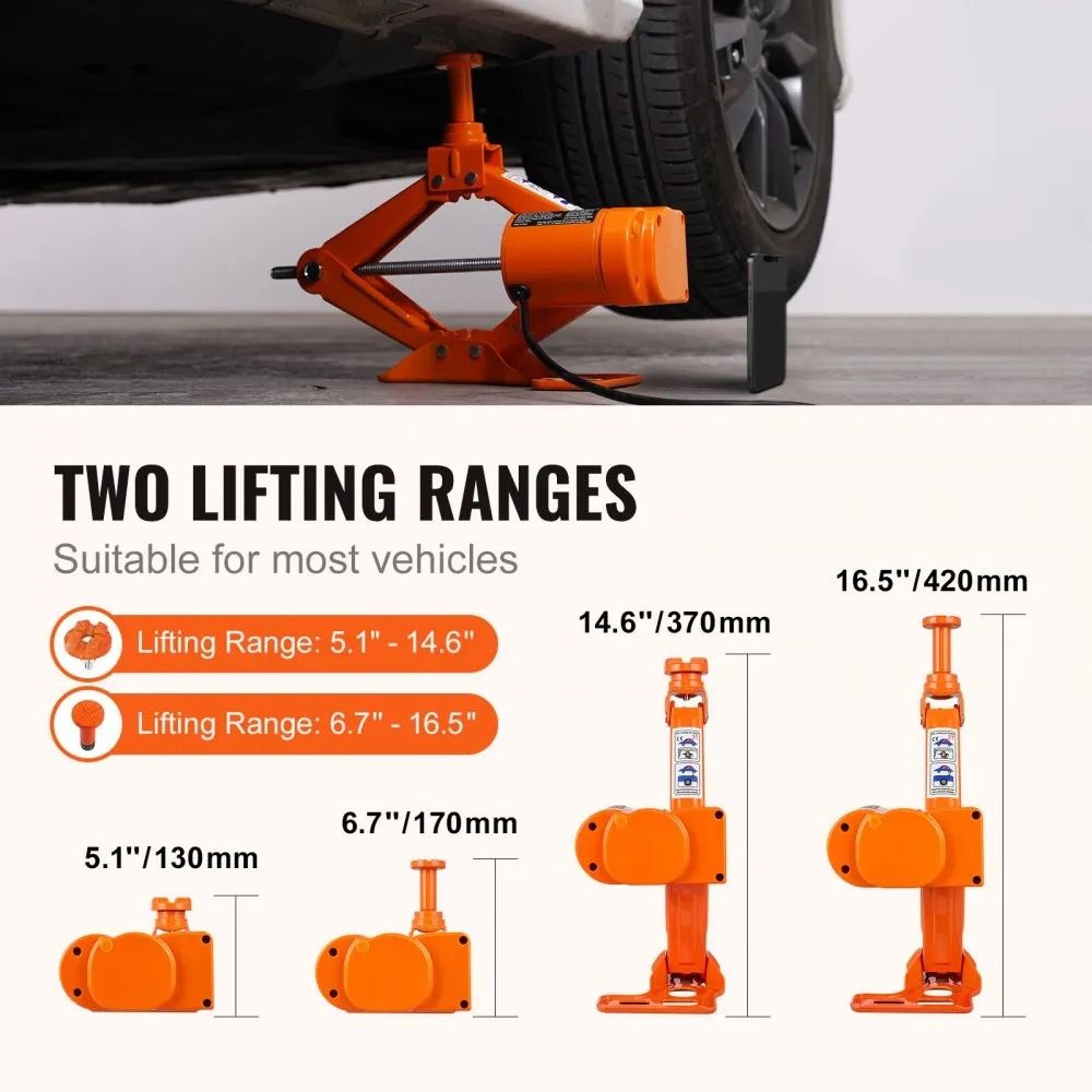VEVOR 3 Ton Electric Car Jack Kit With Remote Control For SUV Sedan  Truck Tire Changes 2