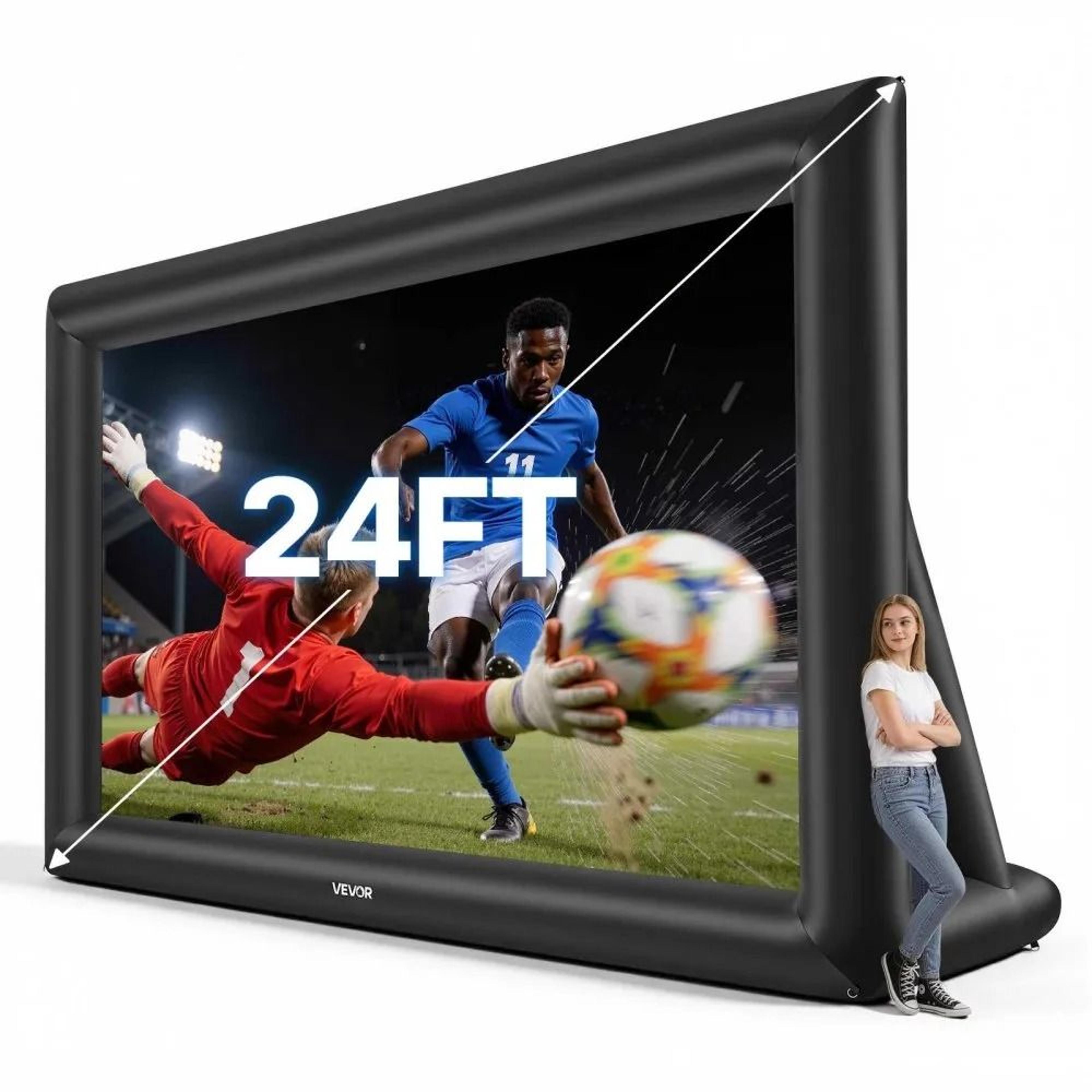 24ft inflatable movie screen for outdoor backyard movies & parties