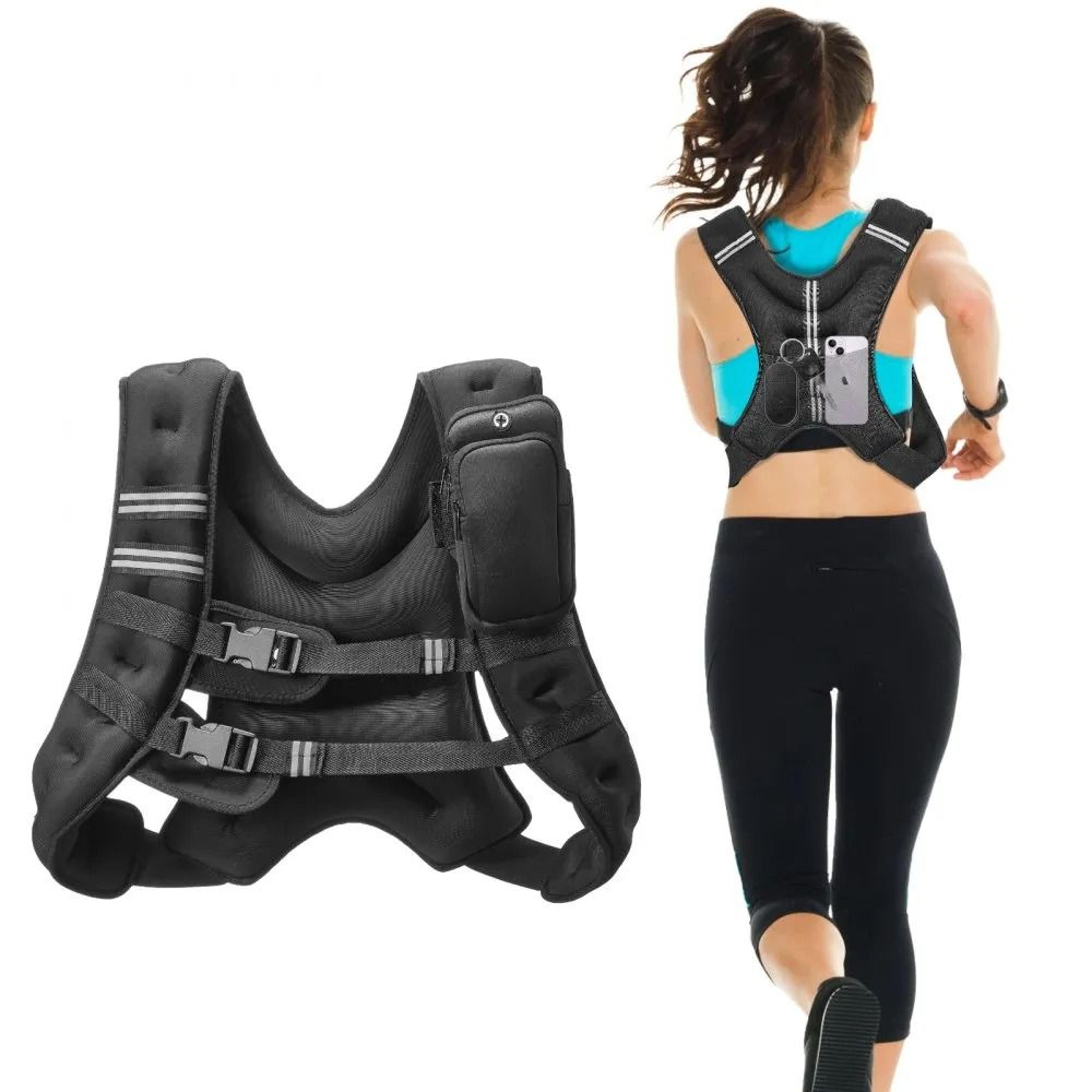 20lb weighted vest for men & women with reflective stripes & adjustable fit