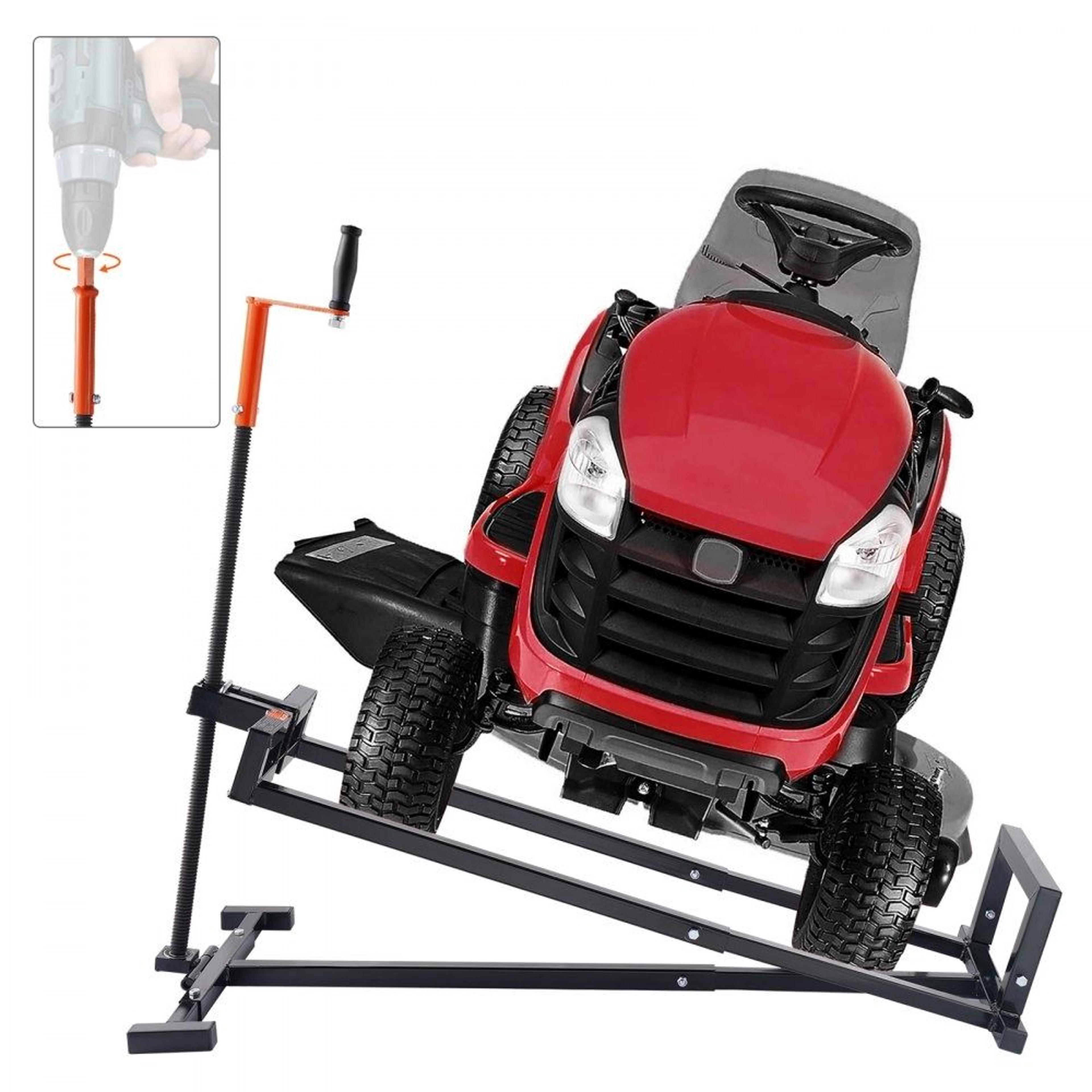 880 lbs lawn mower lift jack for riding mowers & garden tractors with foldable crank lift