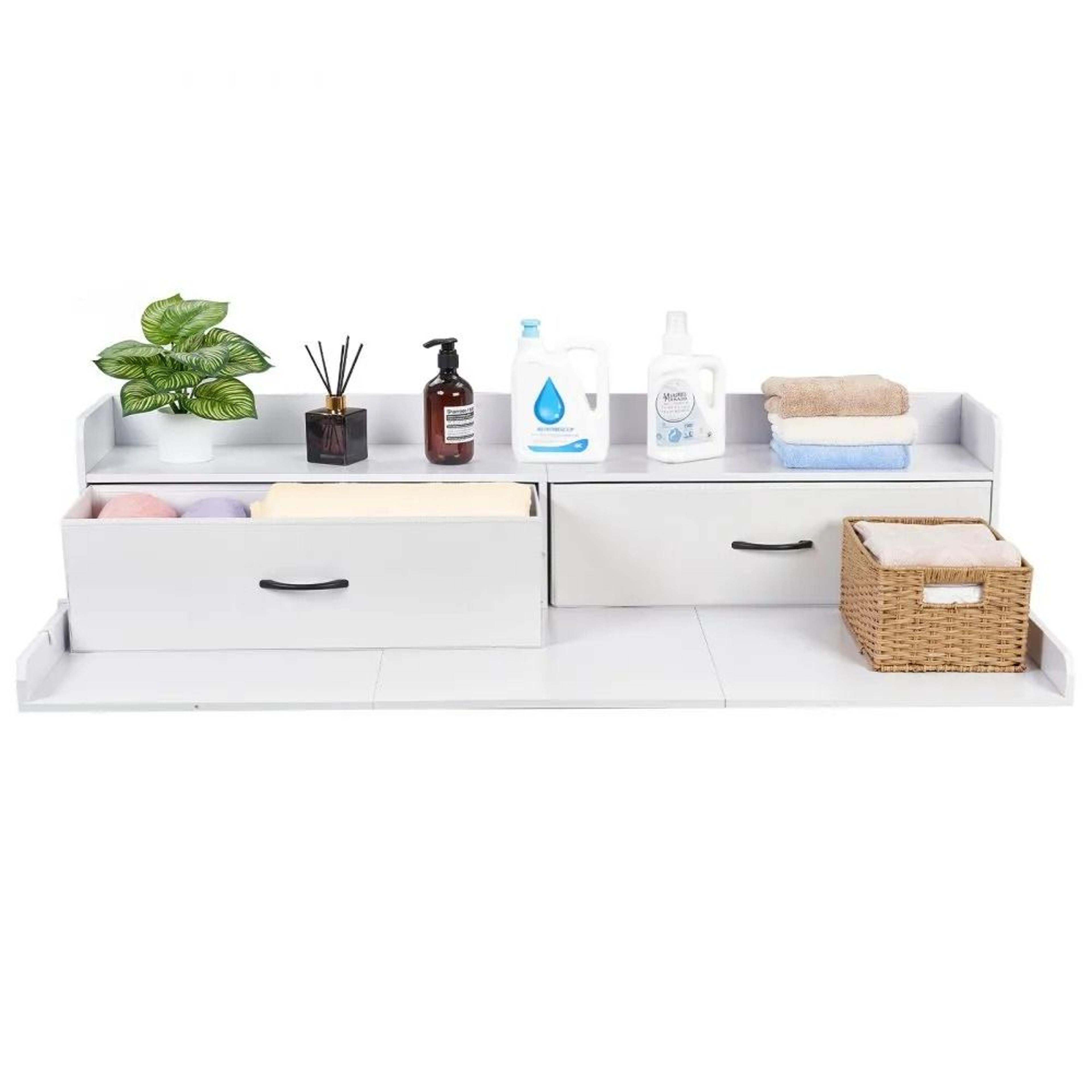 Laundry Countertop Organizer With Shelf  Drawers For Washer Dryer Storage 7