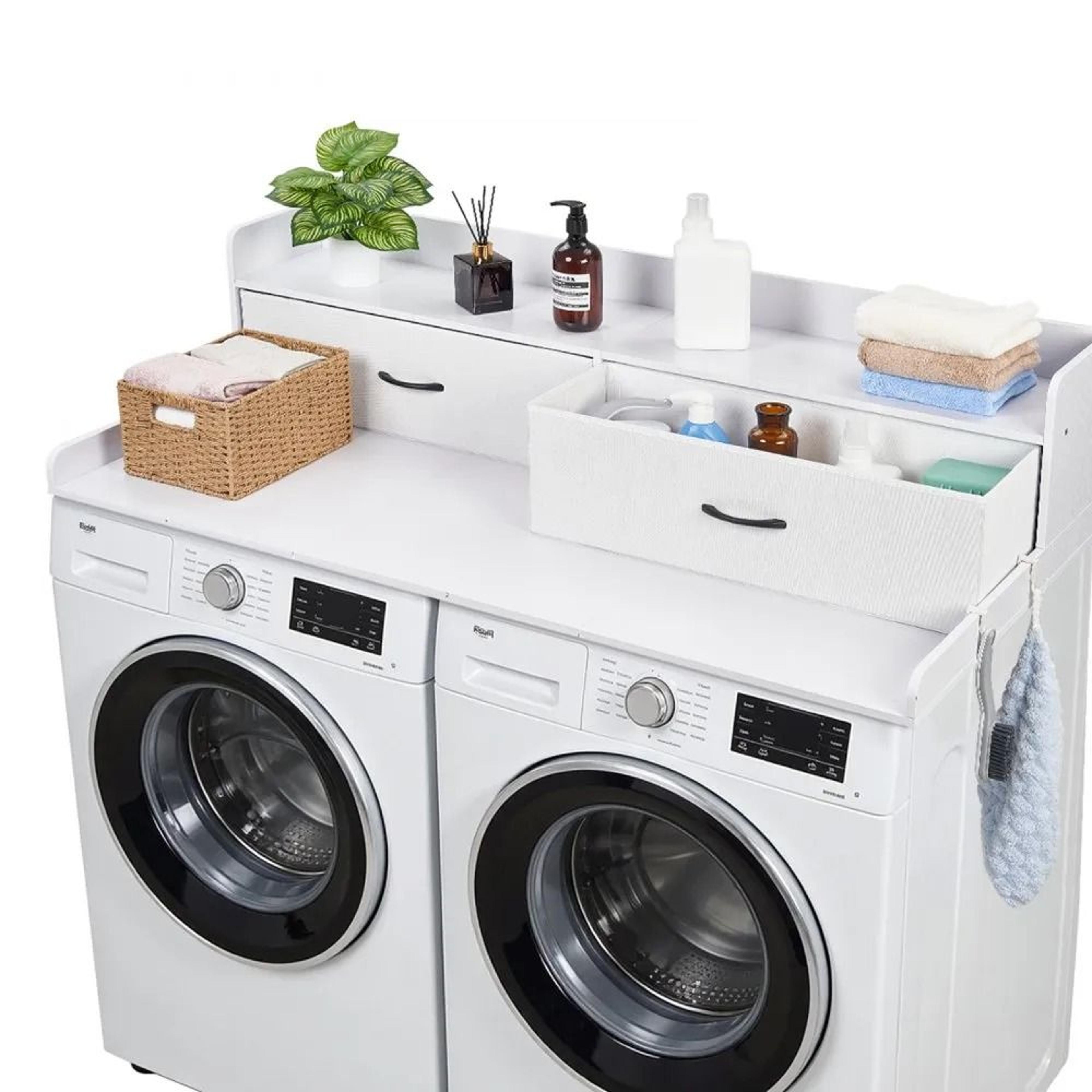 Laundry Countertop Organizer With Shelf  Drawers For Washer Dryer Storage 10