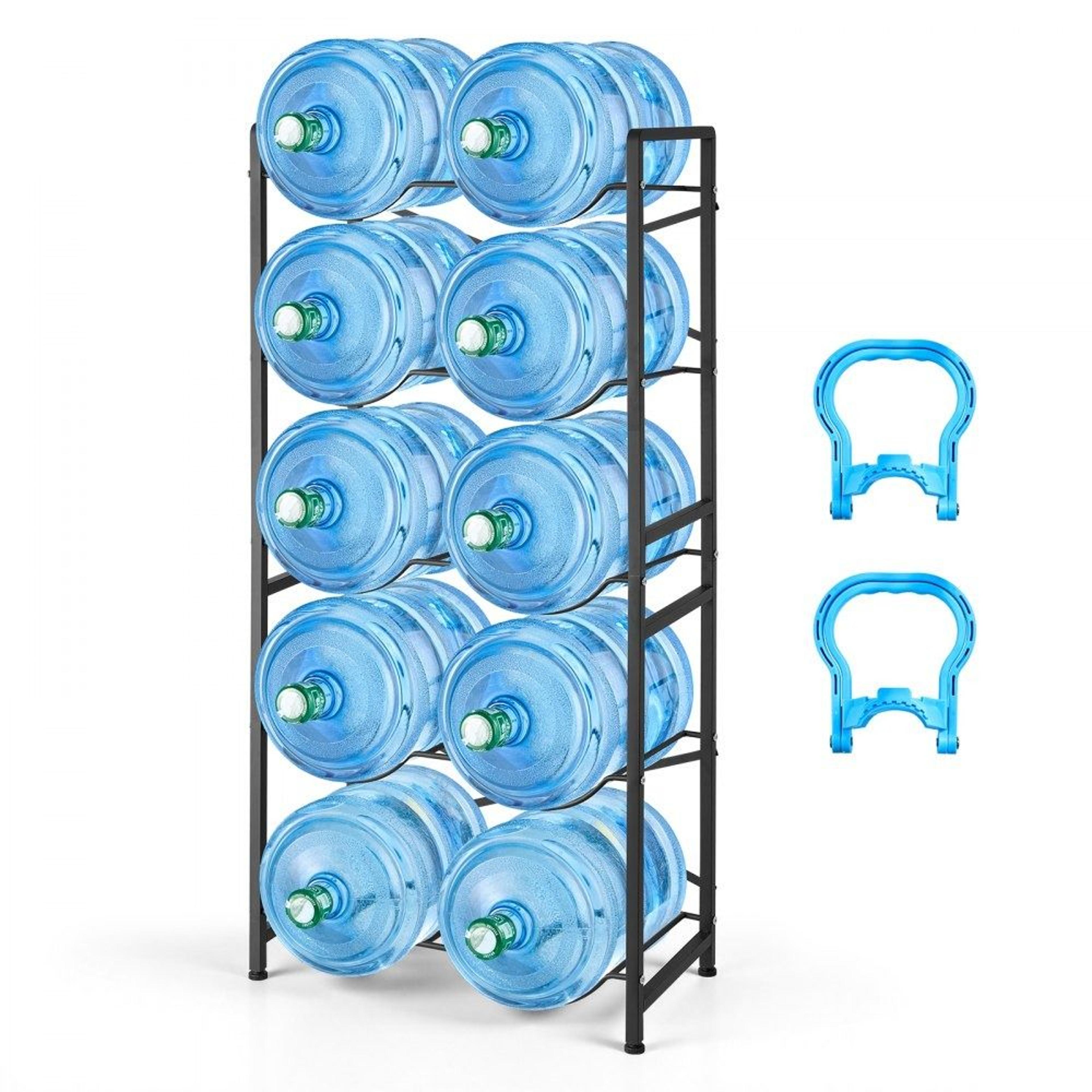 5 tier water jug holder for 10 bottles heavy duty 5 gallon water bottle rack