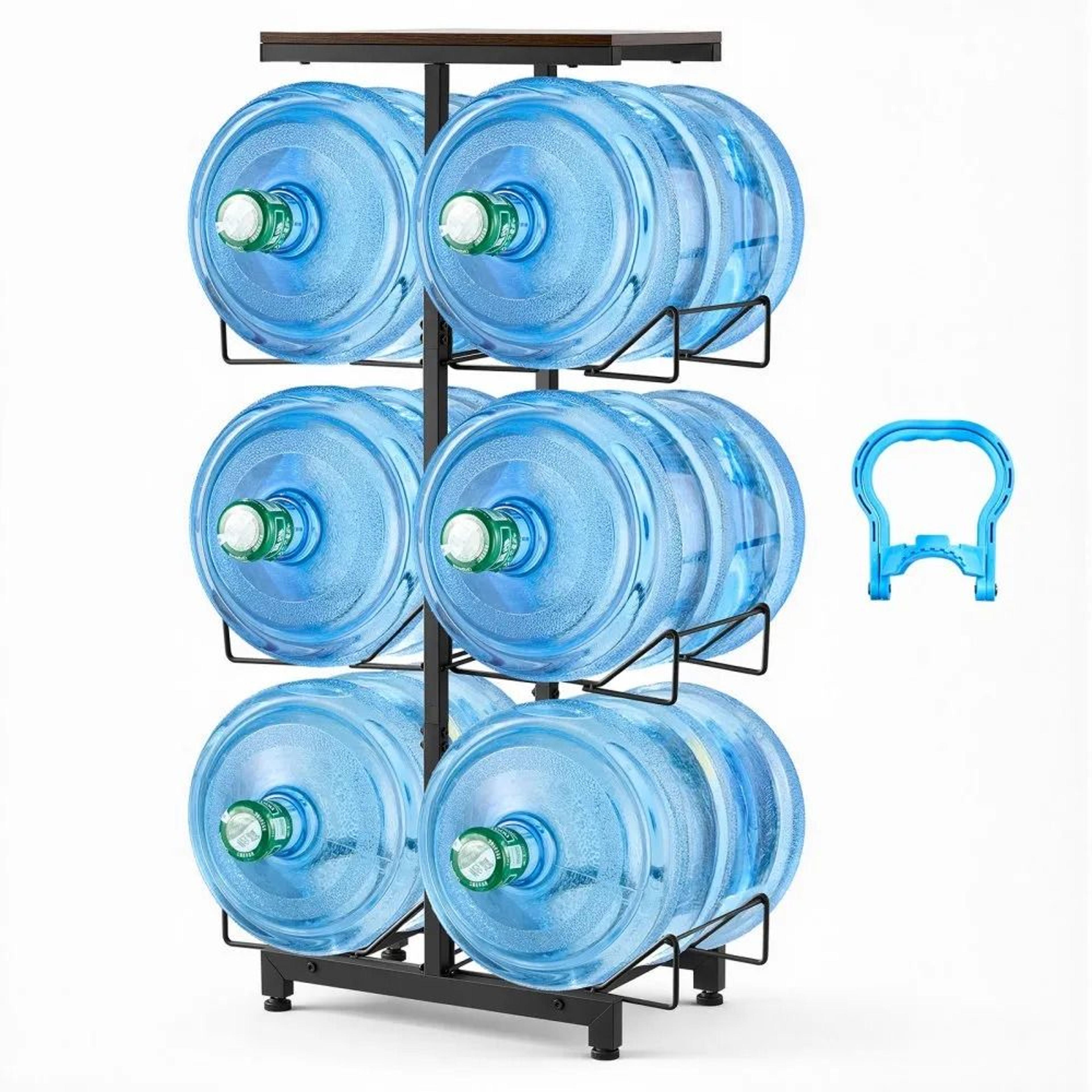 4-tier water jug holder for 6 bottles foldable heavy-duty 5 gallon water bottle holder rack