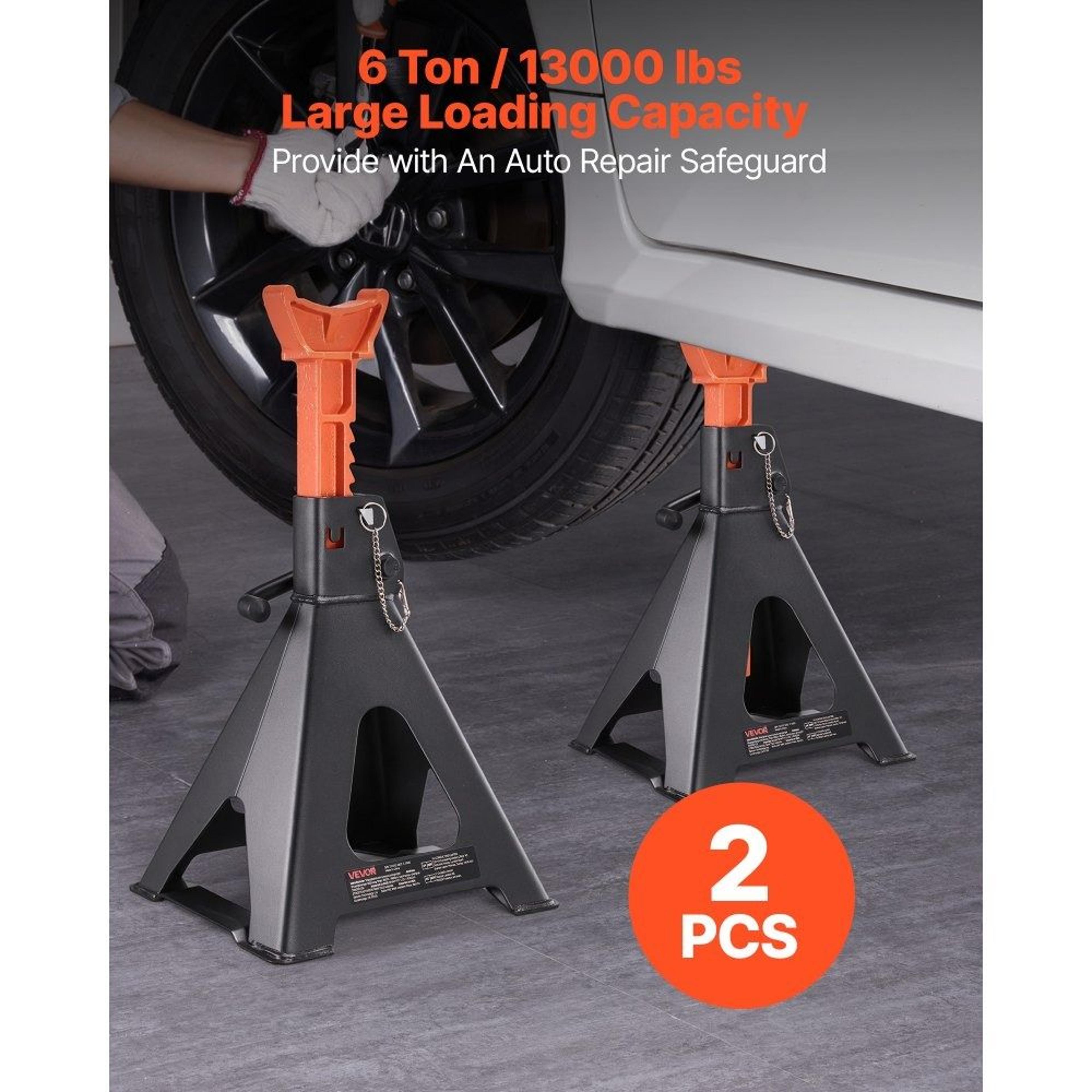 6 Ton Heavy Duty Jack Stands With Double Locking For Trucks SUVs  RVs 1