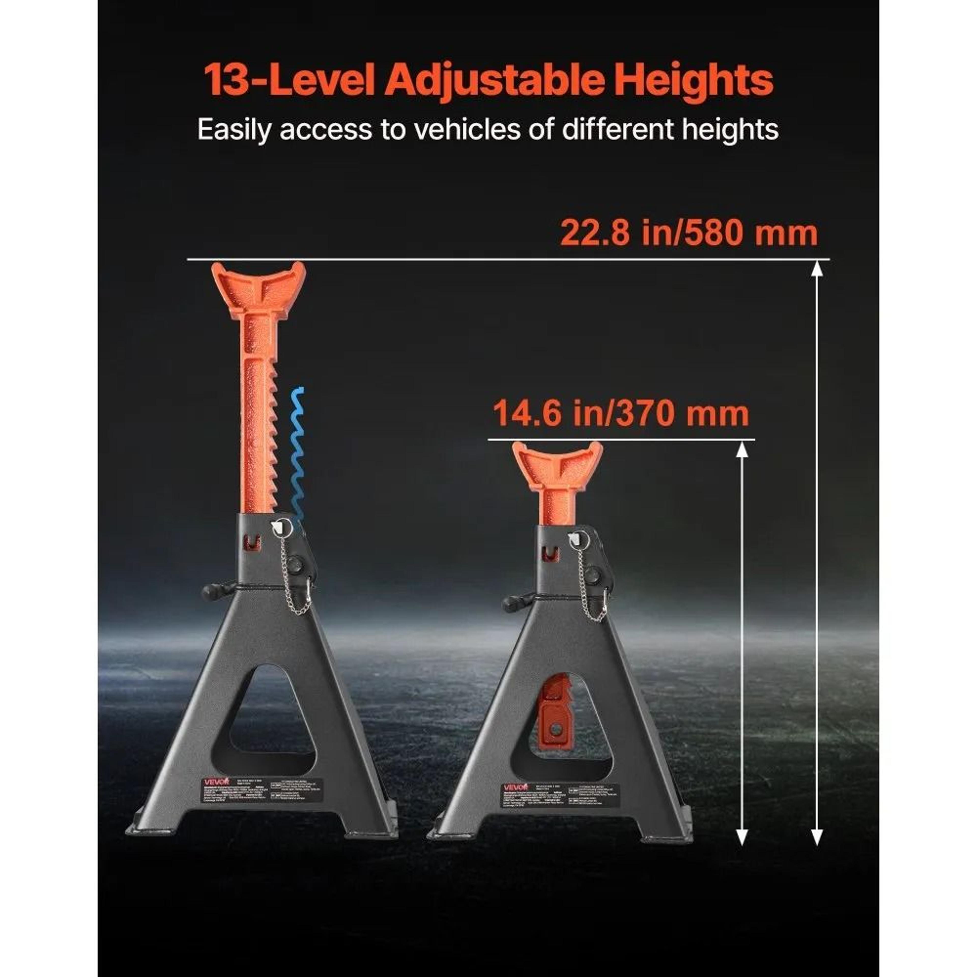 6 Ton Heavy Duty Jack Stands With Double Locking For Trucks SUVs  RVs 2