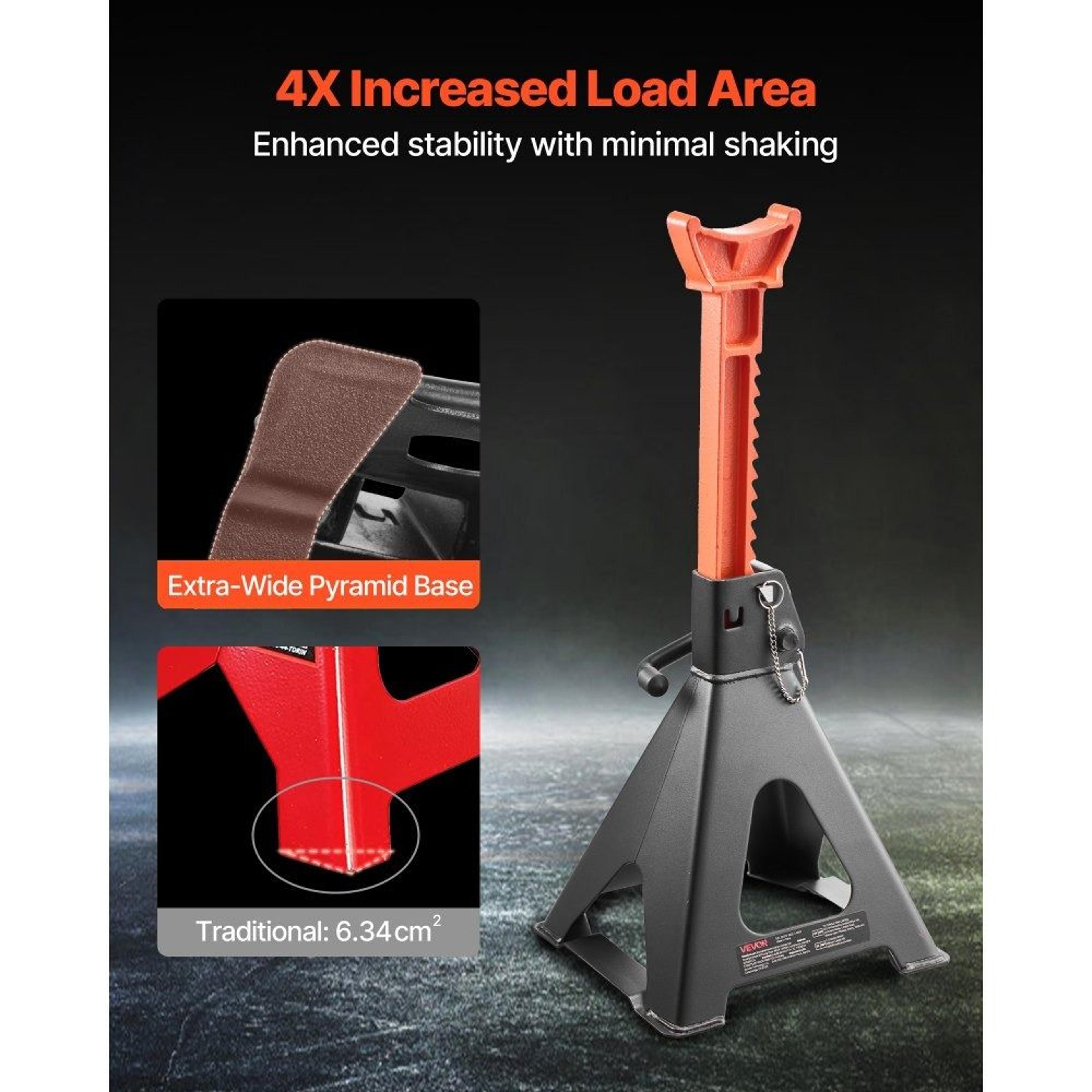 6 Ton Heavy Duty Jack Stands With Double Locking For Trucks SUVs  RVs 3