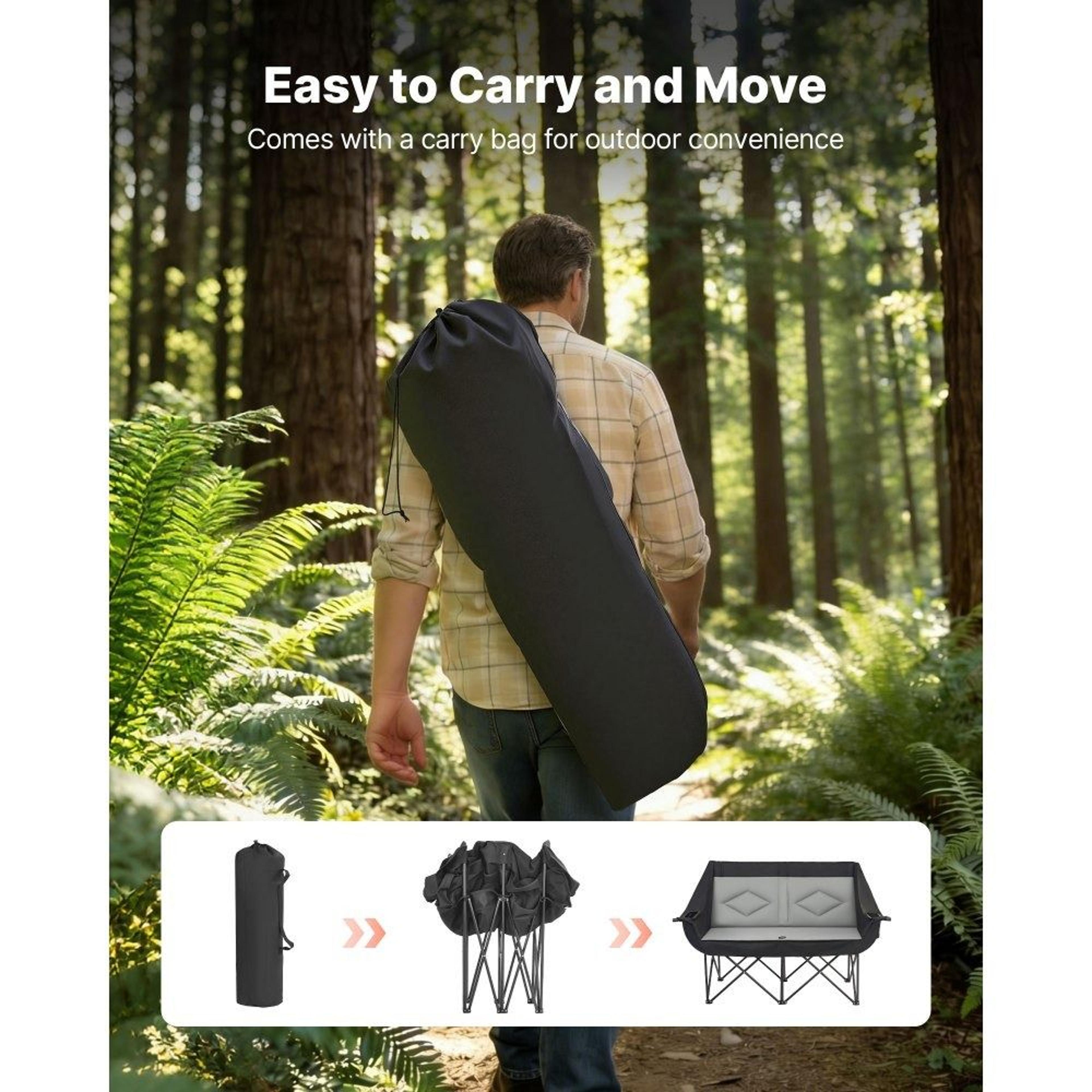 Heavy Duty Outdoor Double Camping Chair For Two Adults 3