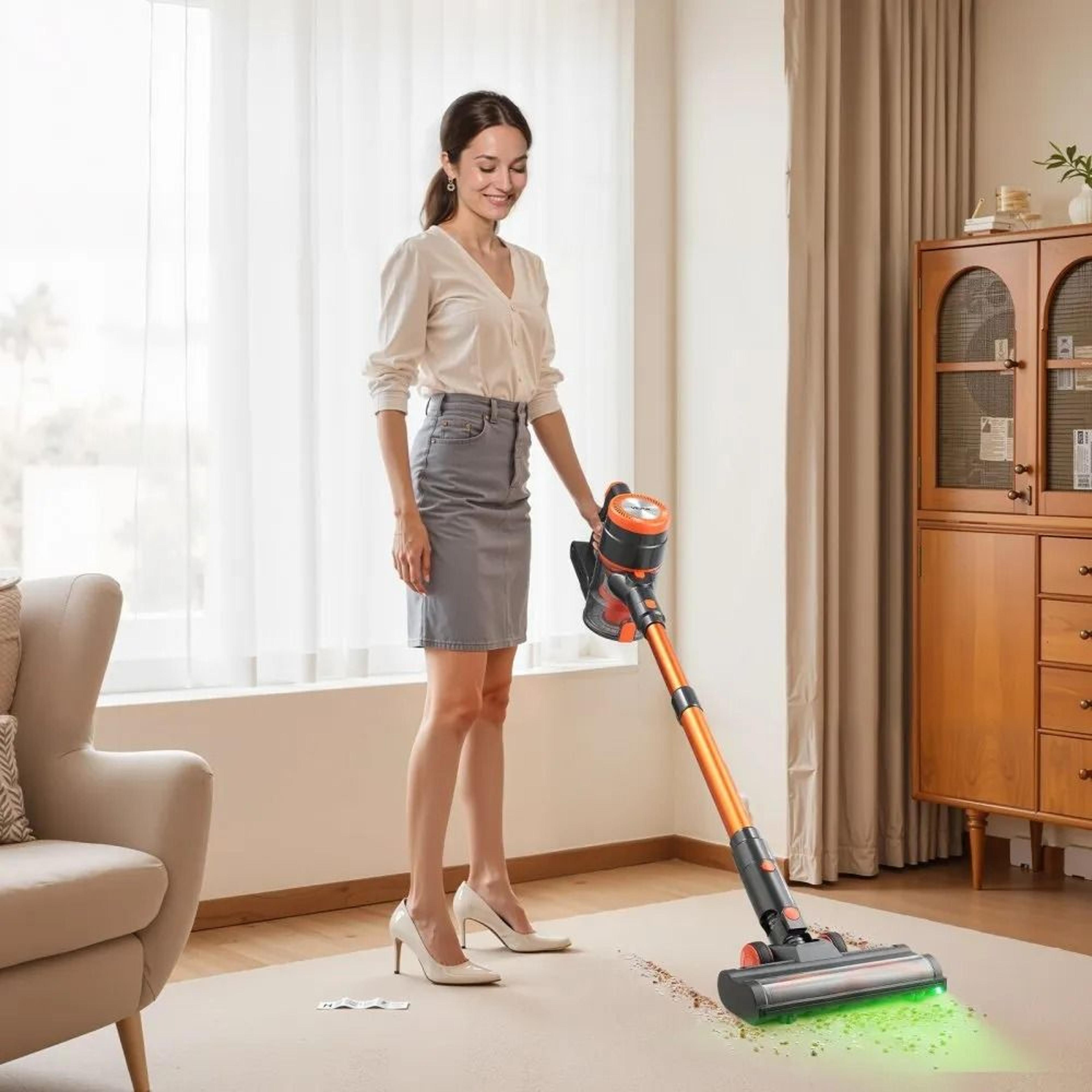 Cordless Vacuum Cleaner 40KPA Suction AntiTangle Stick Vacuum For Pet Hair  Hard Floors 5