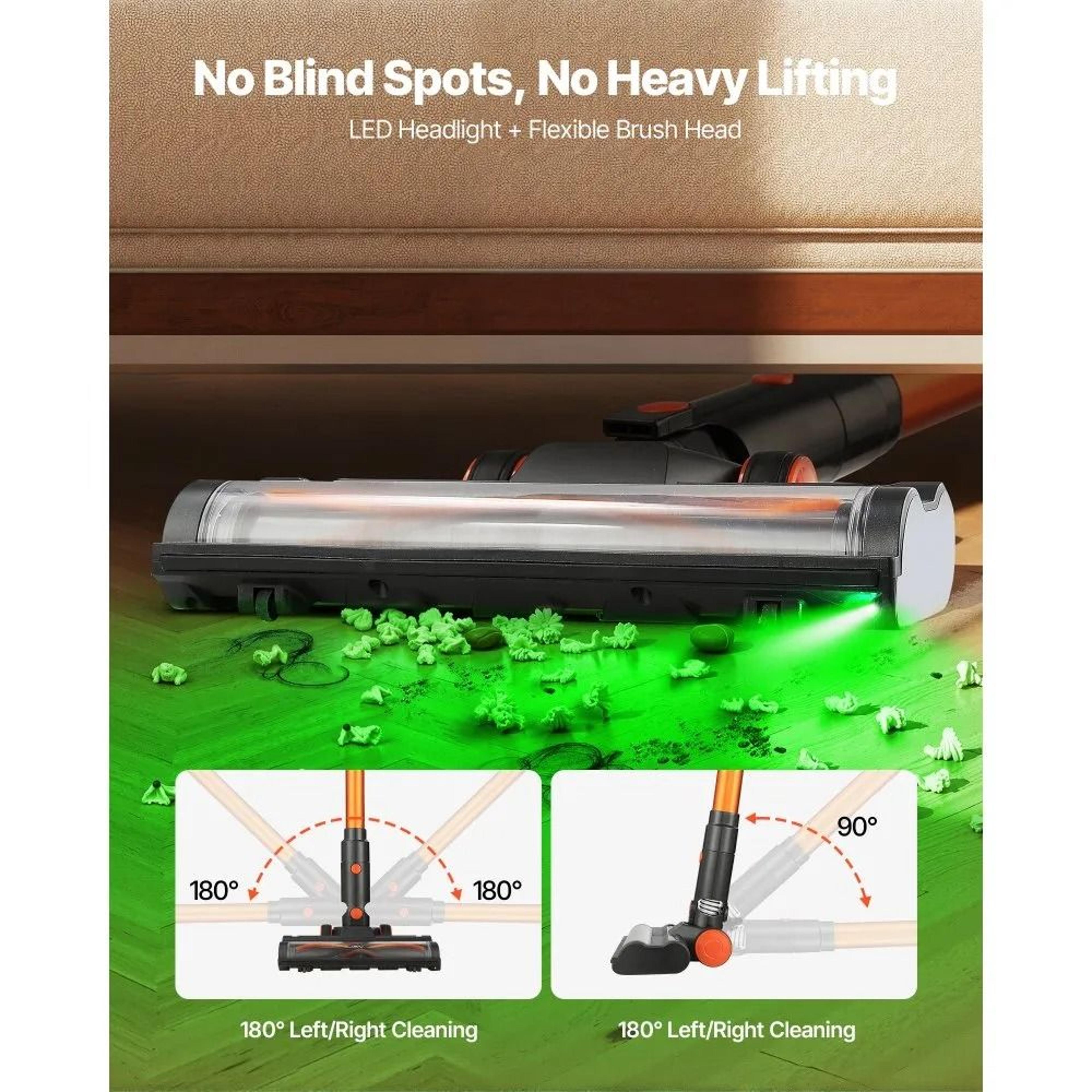Cordless Vacuum Cleaner 40KPA Suction AntiTangle Stick Vacuum For Pet Hair  Hard Floors 6