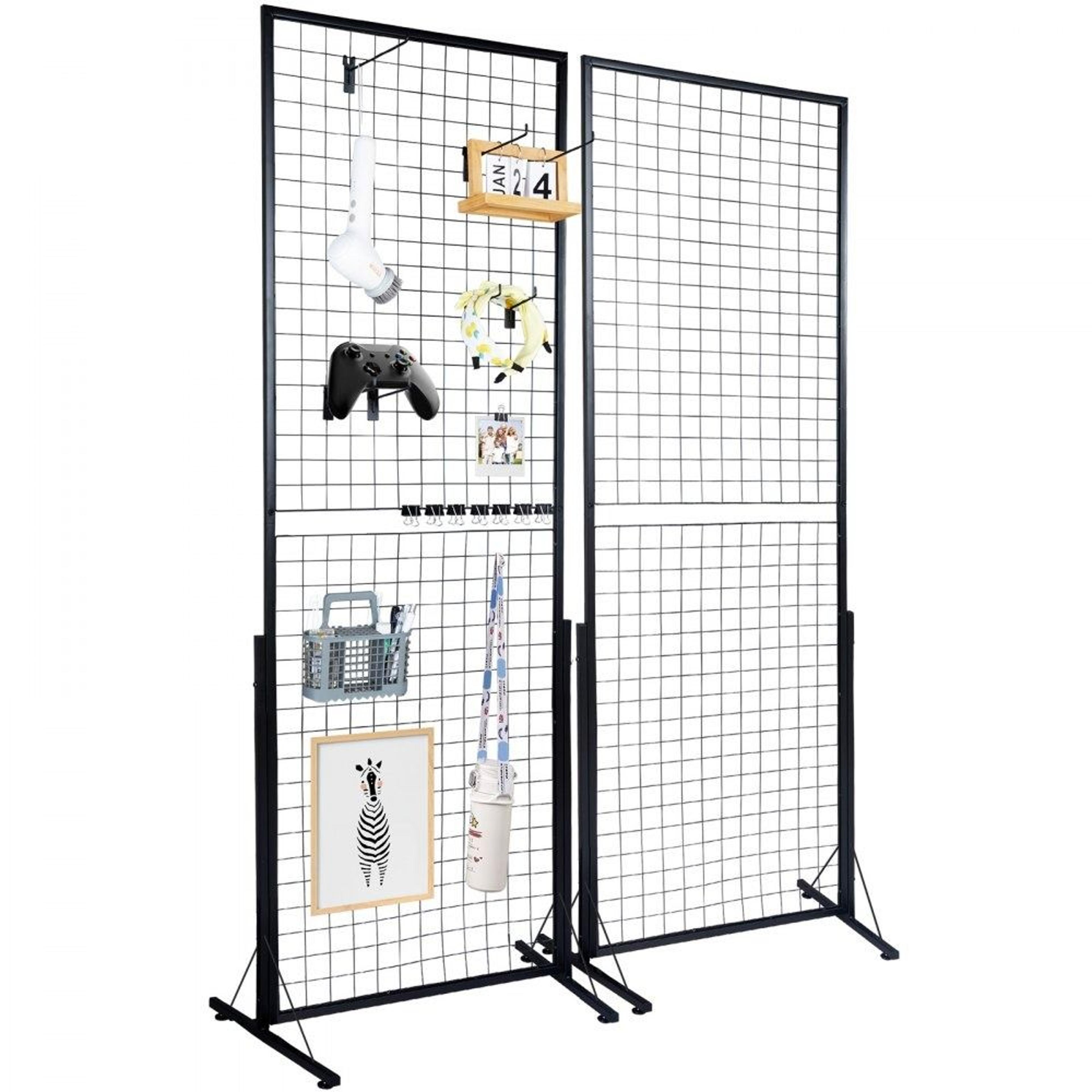 freestanding gridwall display rack set with hooks for retail, craft shows & vendor booths