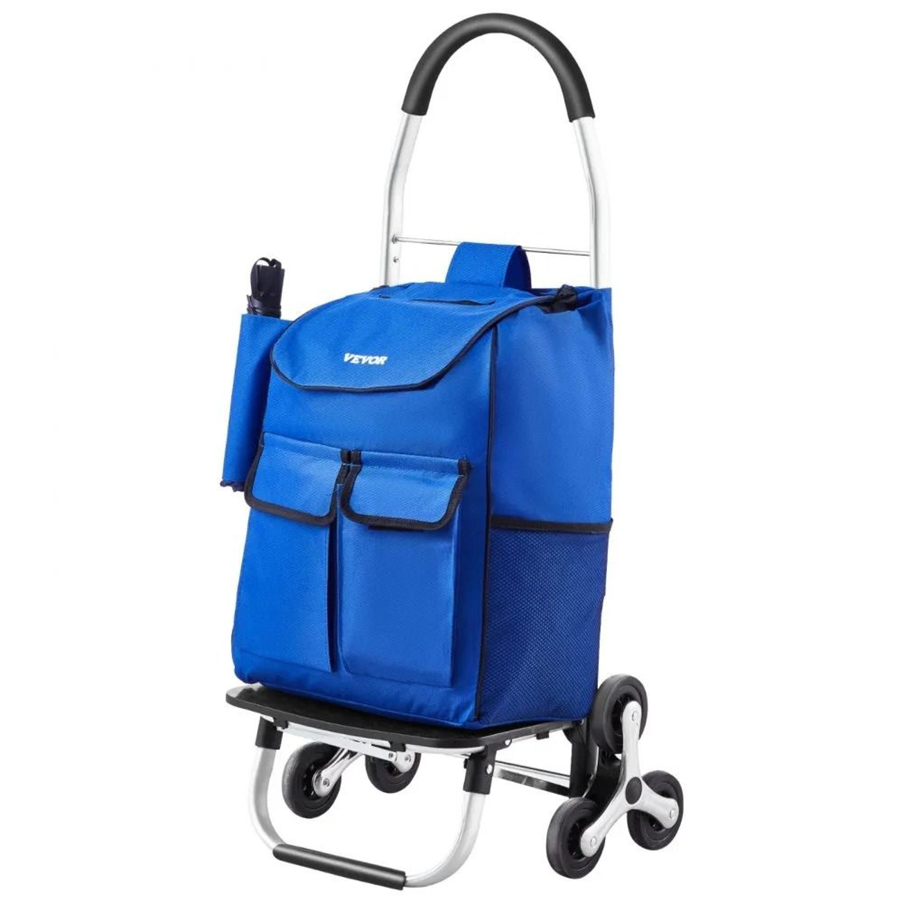 folding stair climbing cart 36l with 6-wheel design for grocery, laundry & shopping