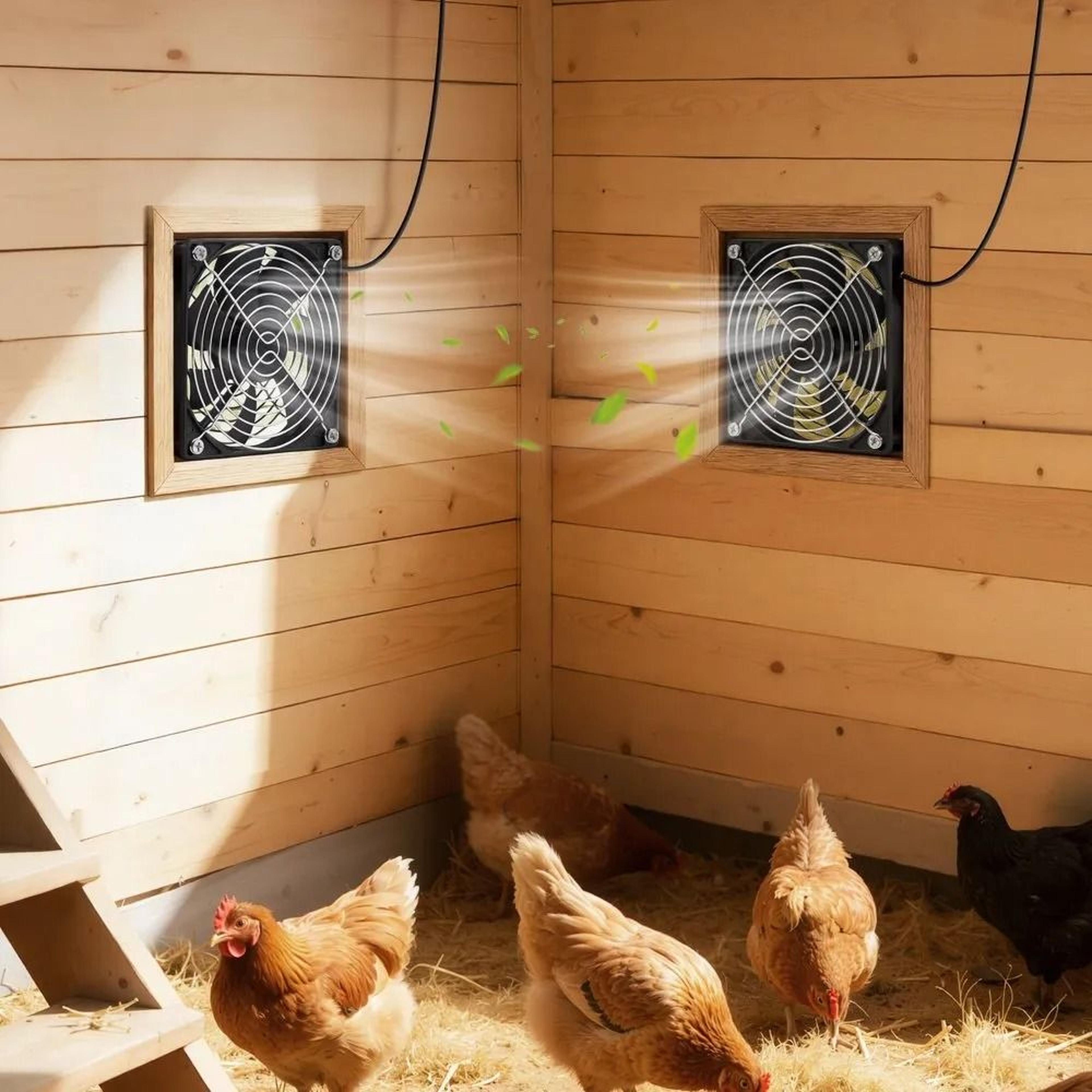 Solar Powered Greenhouse Fan Kit With Dual Exhaust Fans 30W Adjustable Panel  400 CFM Airflow 6