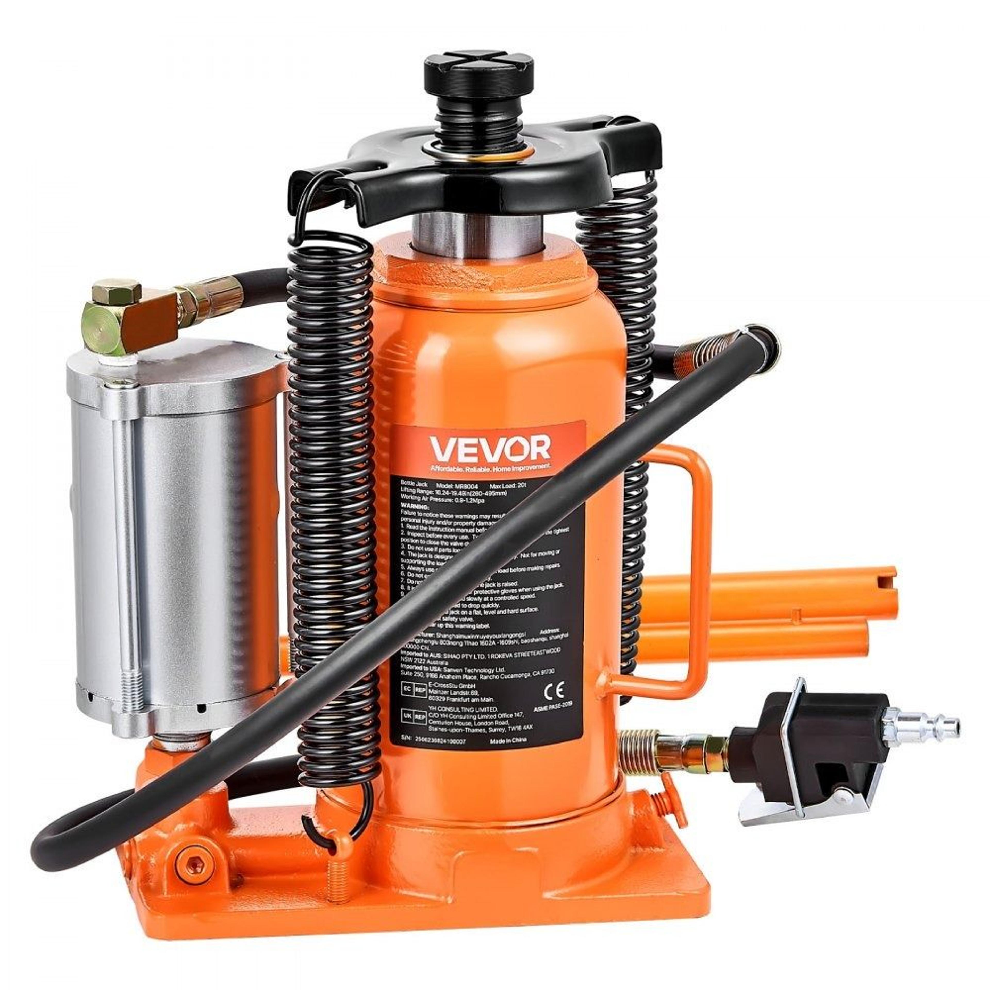 heavy duty 20 ton air hydraulic bottle jack pneumatic manual lift