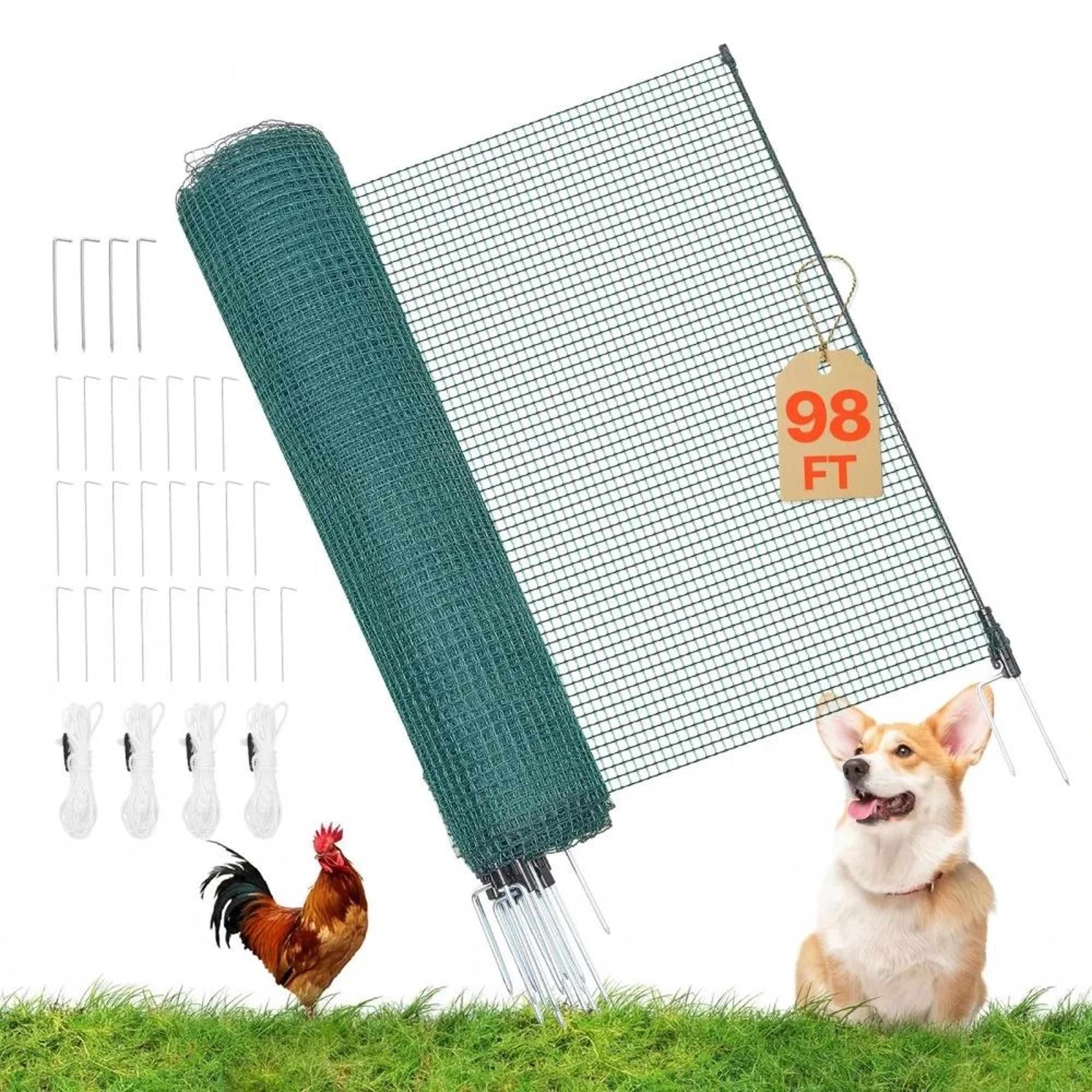 temporary mesh garden & pet fence with posts