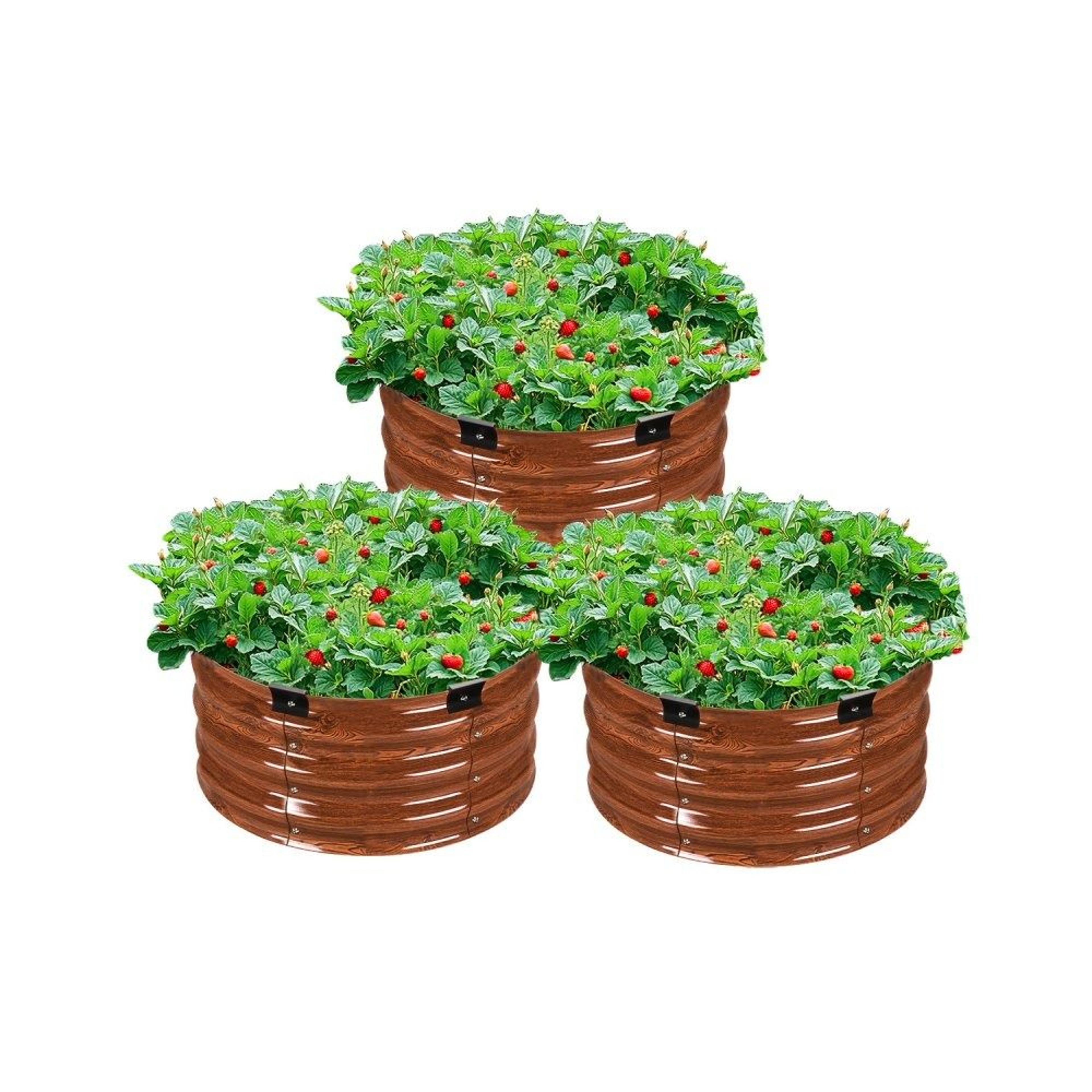 3 pack metal raised garden bed galvanized planter box 2 x 2 x 1 ft