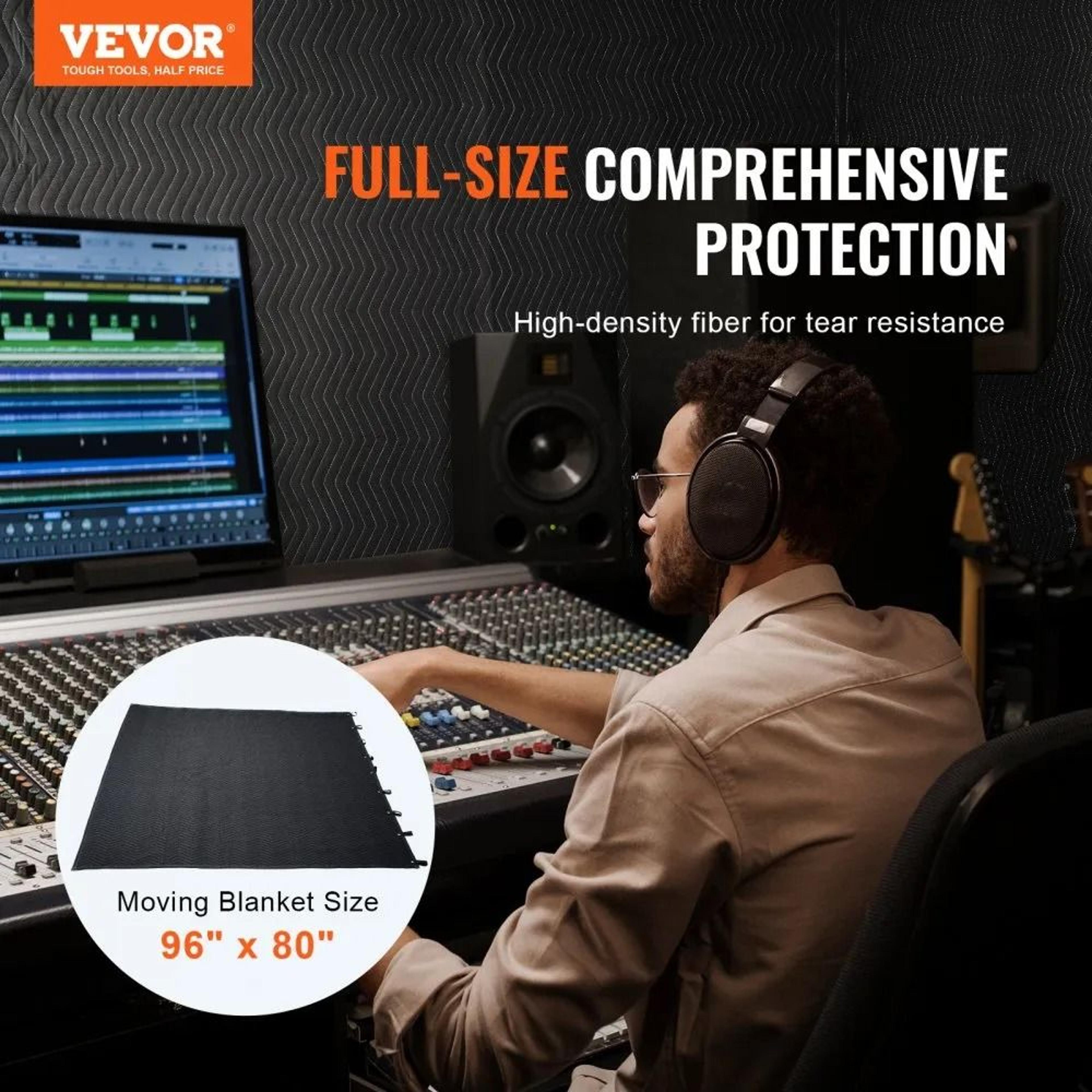 Sound Dampening Blanket With Grommets 96 X 80 Studio Light Blocker 1